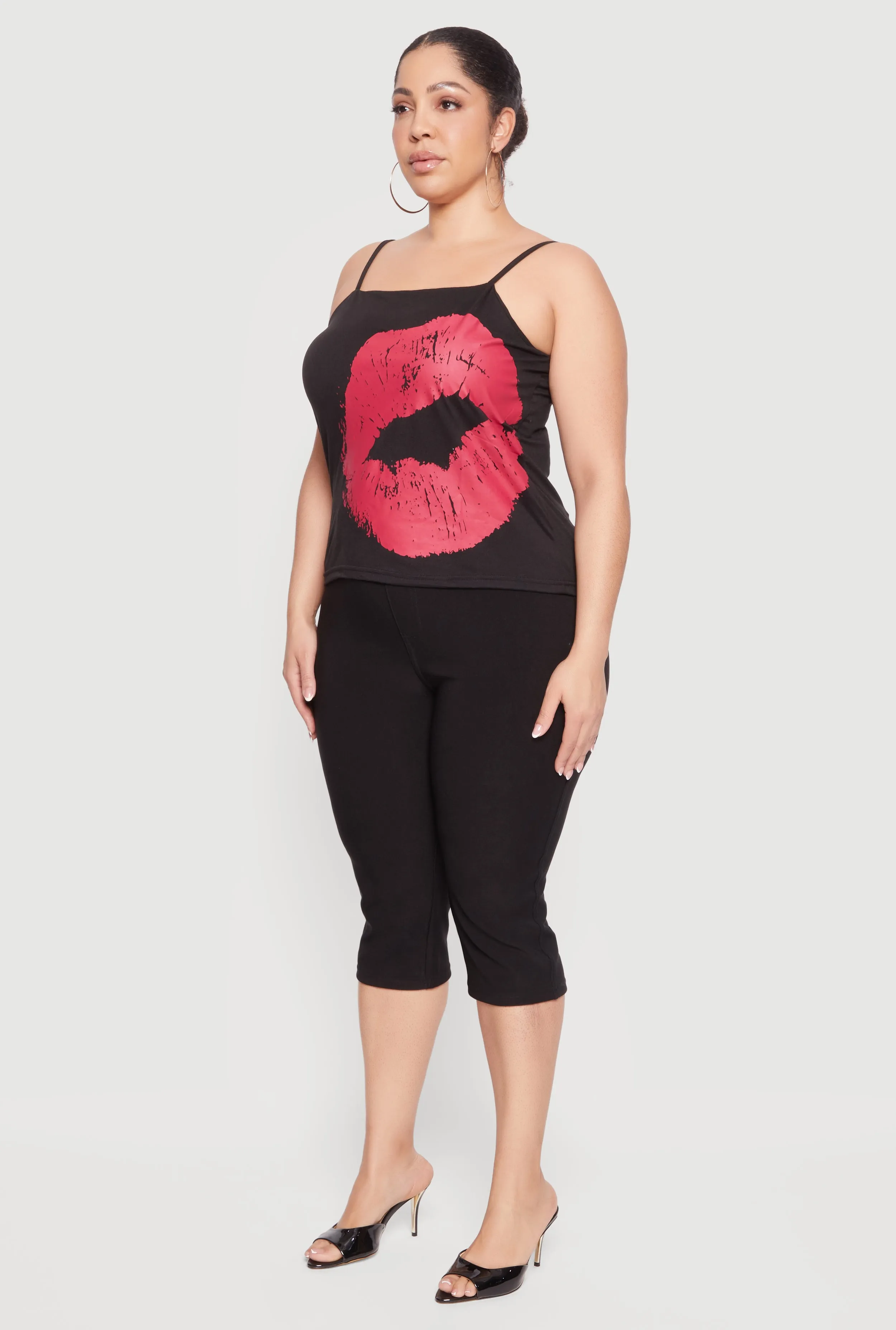 Plus Size Lip Graphic Square Neck Cami sold by Rainbow product image thumbnail 3