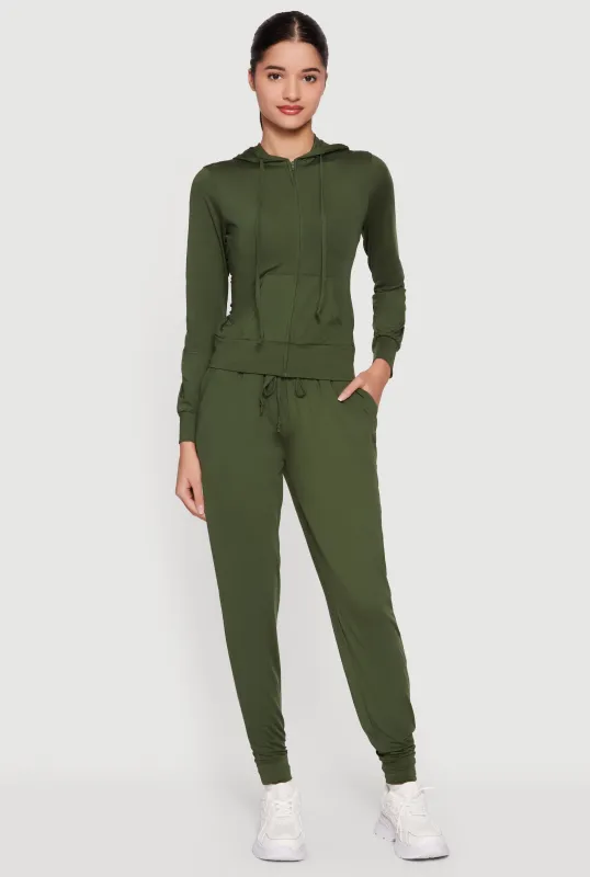 Trendy Mid Rise Drawstring Waist Joggers sold by Rainbow