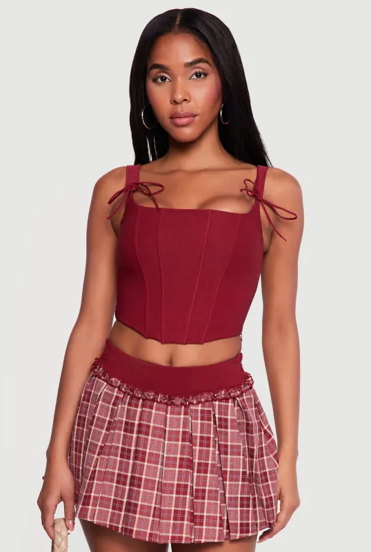 Tie Strap Cropped Corset Top sold by Rainbow