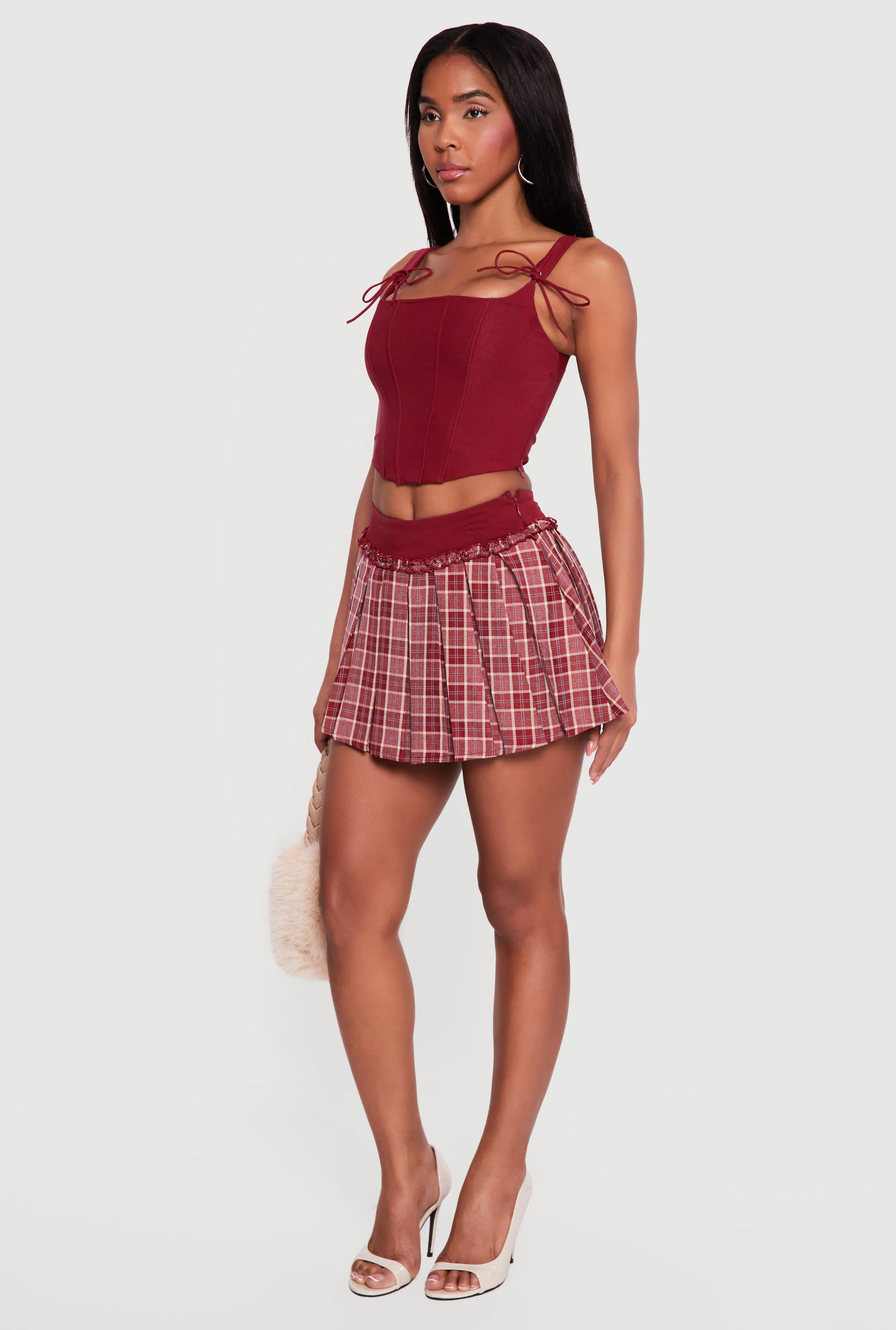 Tie Strap Cropped Corset Top sold by Rainbow product image thumbnail 3