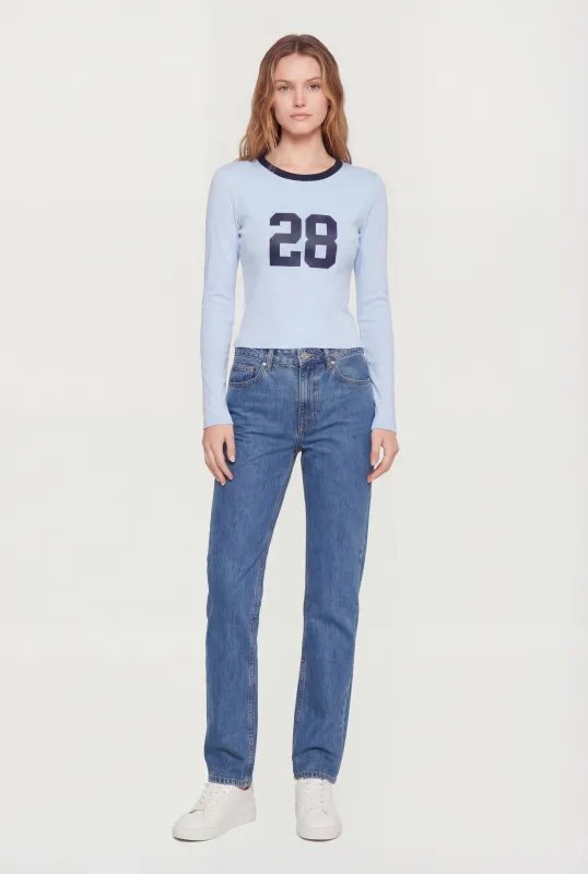 28 Graphic Long Sleeve Crew Neck Top sold by Rainbow