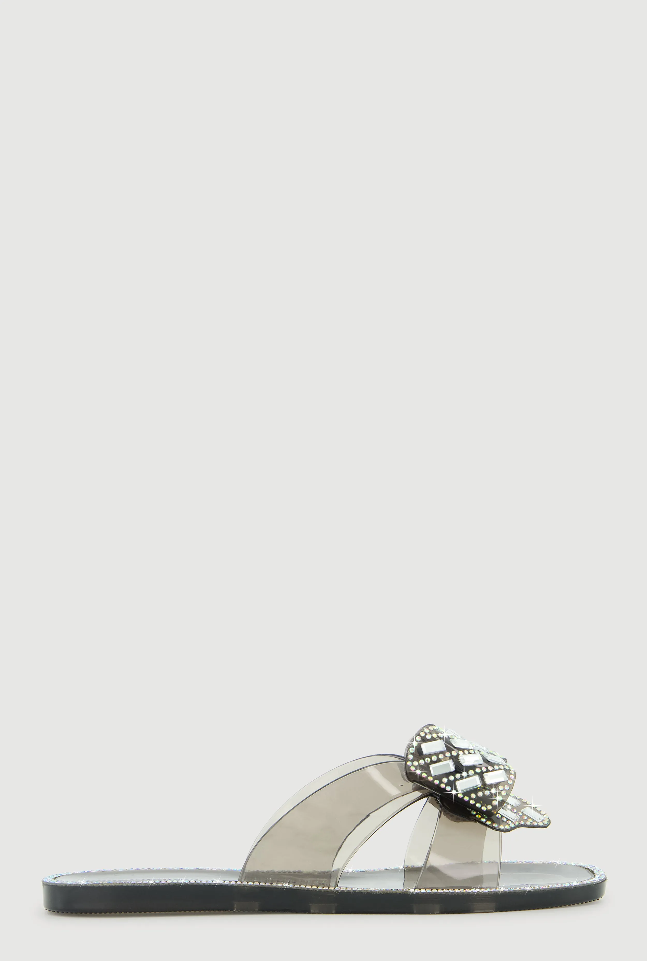 Open Toe Rhinestone Bow Band Slide Sandals sold by Rainbow product image thumbnail 2