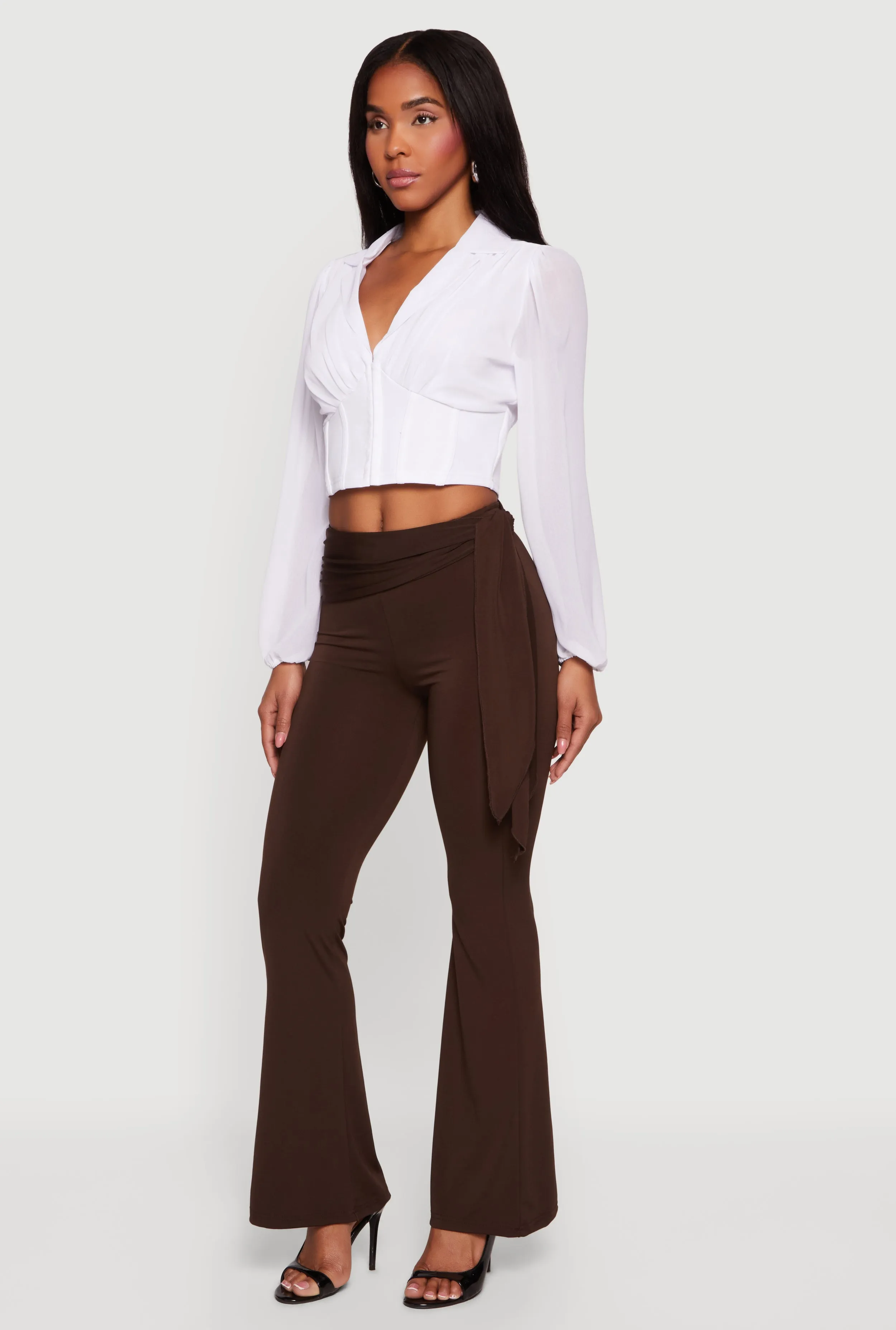 Tie Waist Pull On Flare Pants sold by Rainbow product image thumbnail 2