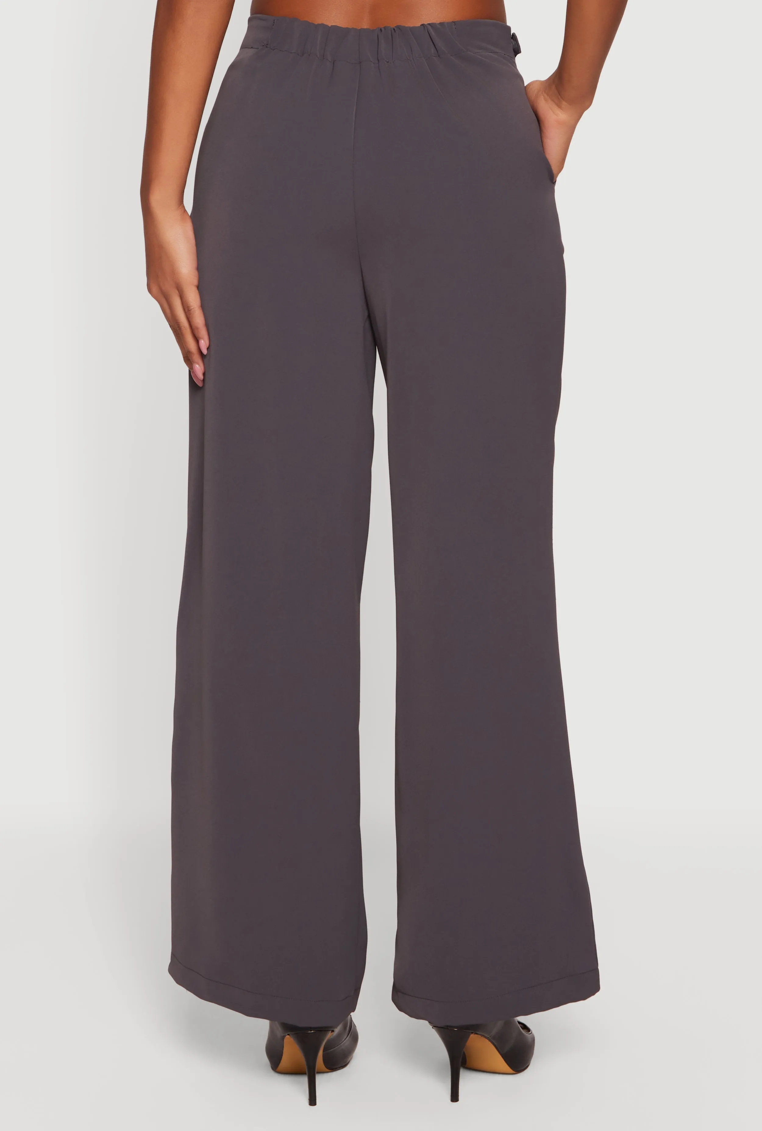 Crepe Knit Belted Front Wide Leg Dress Pants sold by Rainbow product image thumbnail 5