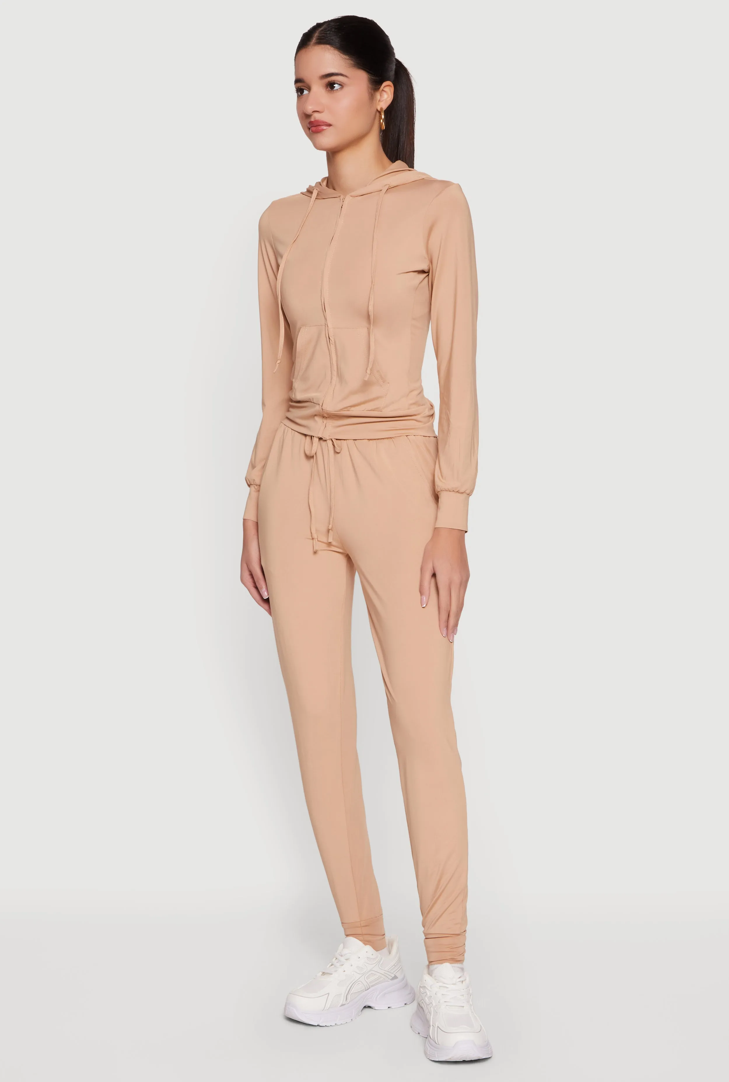 Zip Front Drawstring Hooded Track Jacket sold by Rainbow product image thumbnail 3