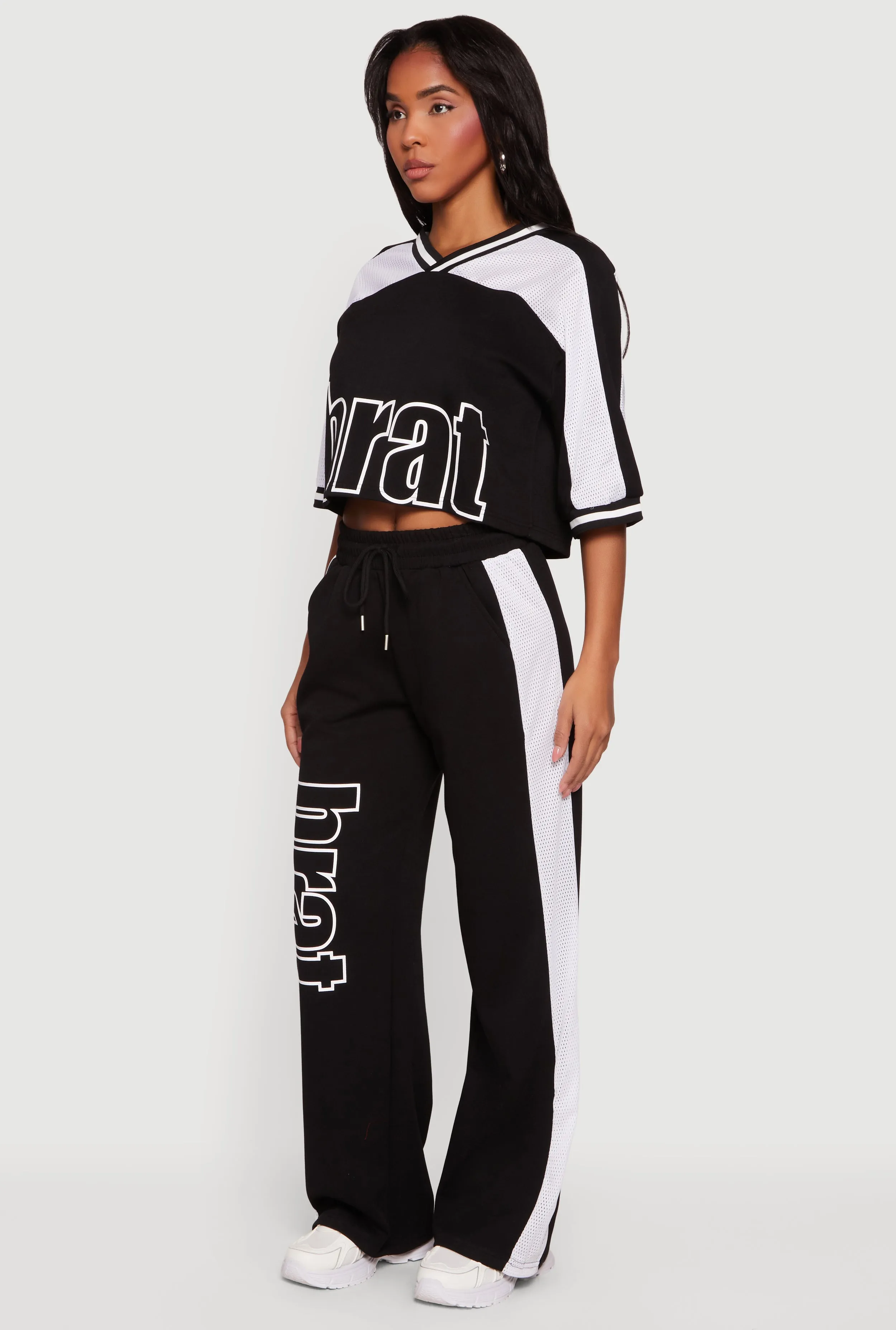 Brat Graphic Drawstring Waist Wide Leg Pants sold by Rainbow product image thumbnail 2