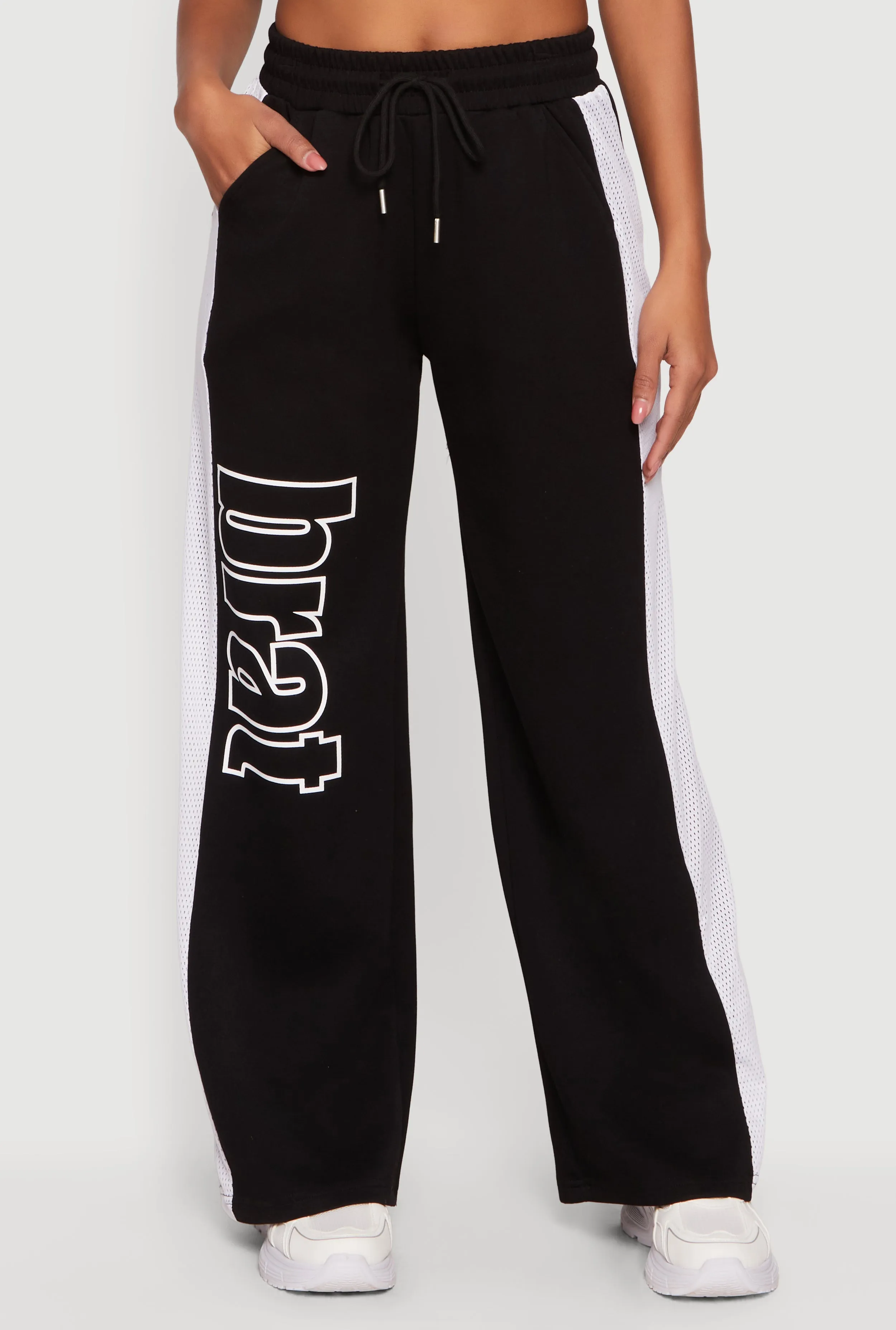 Brat Graphic Drawstring Waist Wide Leg Pants sold by Rainbow product image thumbnail 3