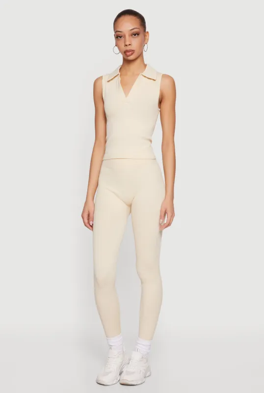 High Waisted Seamless Compression Rib Leggings sold by Rainbow