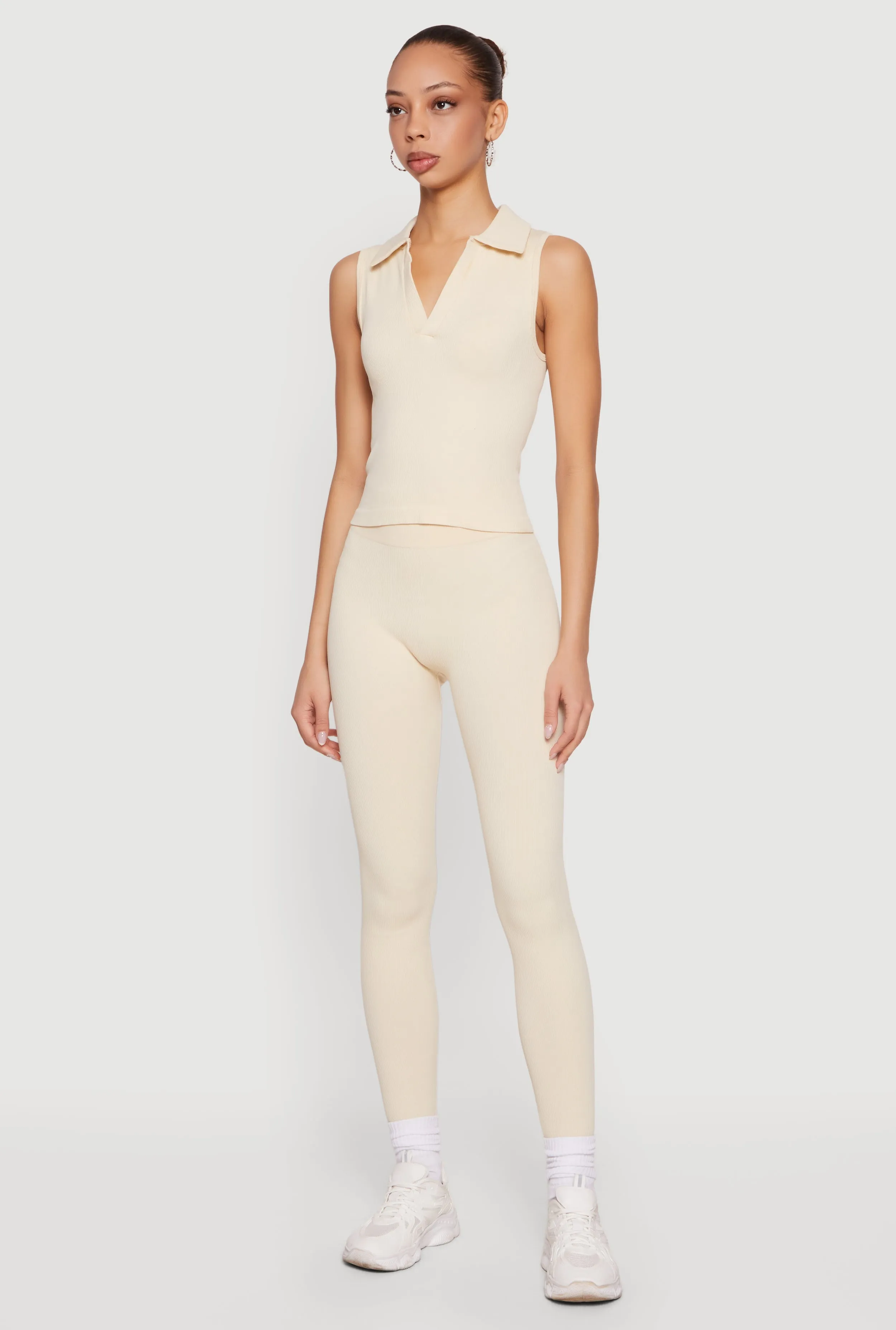 High Waisted Seamless Compression Rib Leggings sold by Rainbow product image thumbnail 2