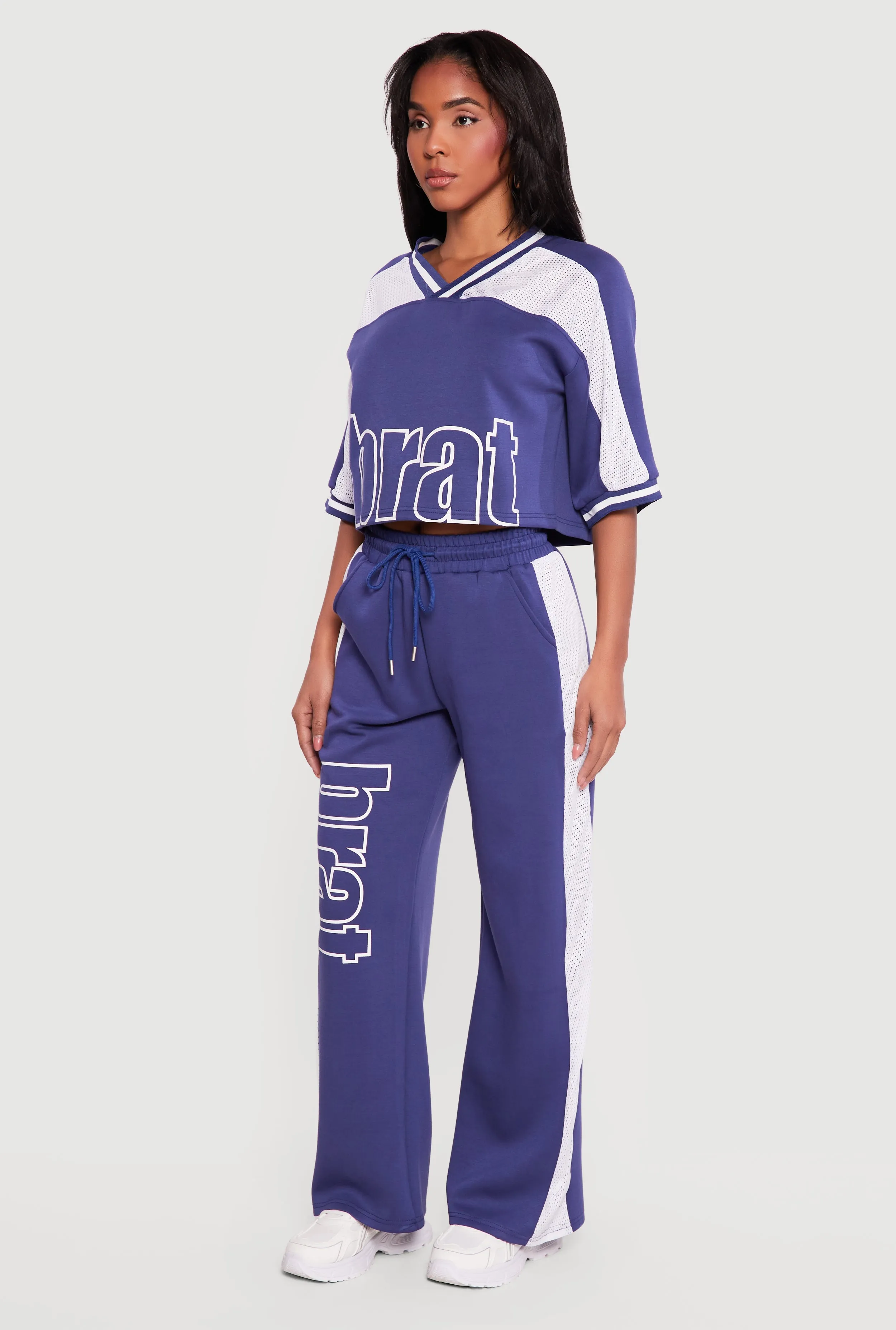 Brat Graphic Drawstring Waist Wide Leg Pants sold by Rainbow product image thumbnail 2