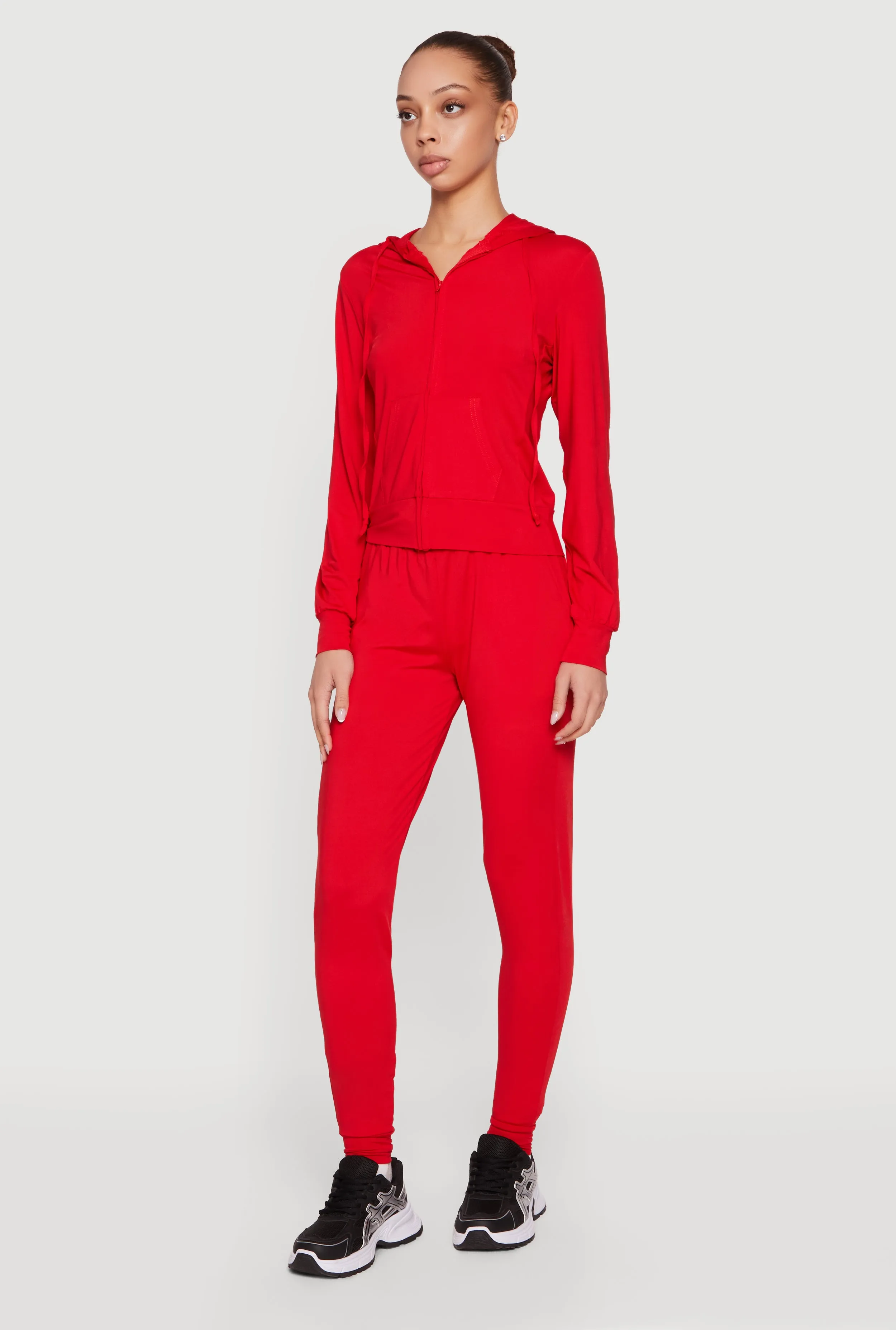 Zip Front Drawstring Hooded Track Jacket sold by Rainbow product image thumbnail 3