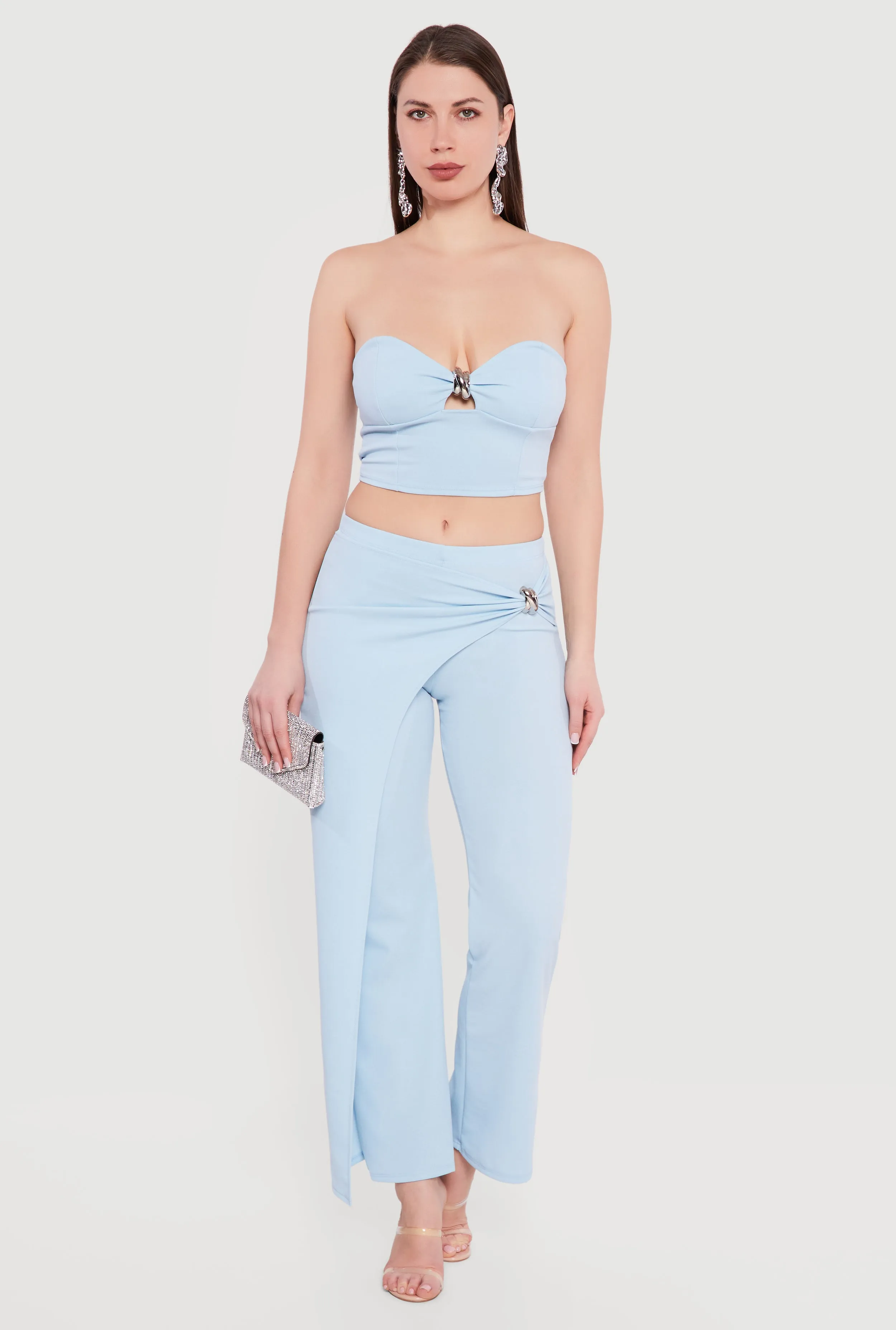 Metallic Detail Asymmetrical Overlay Pants sold by Rainbow product image thumbnail 4