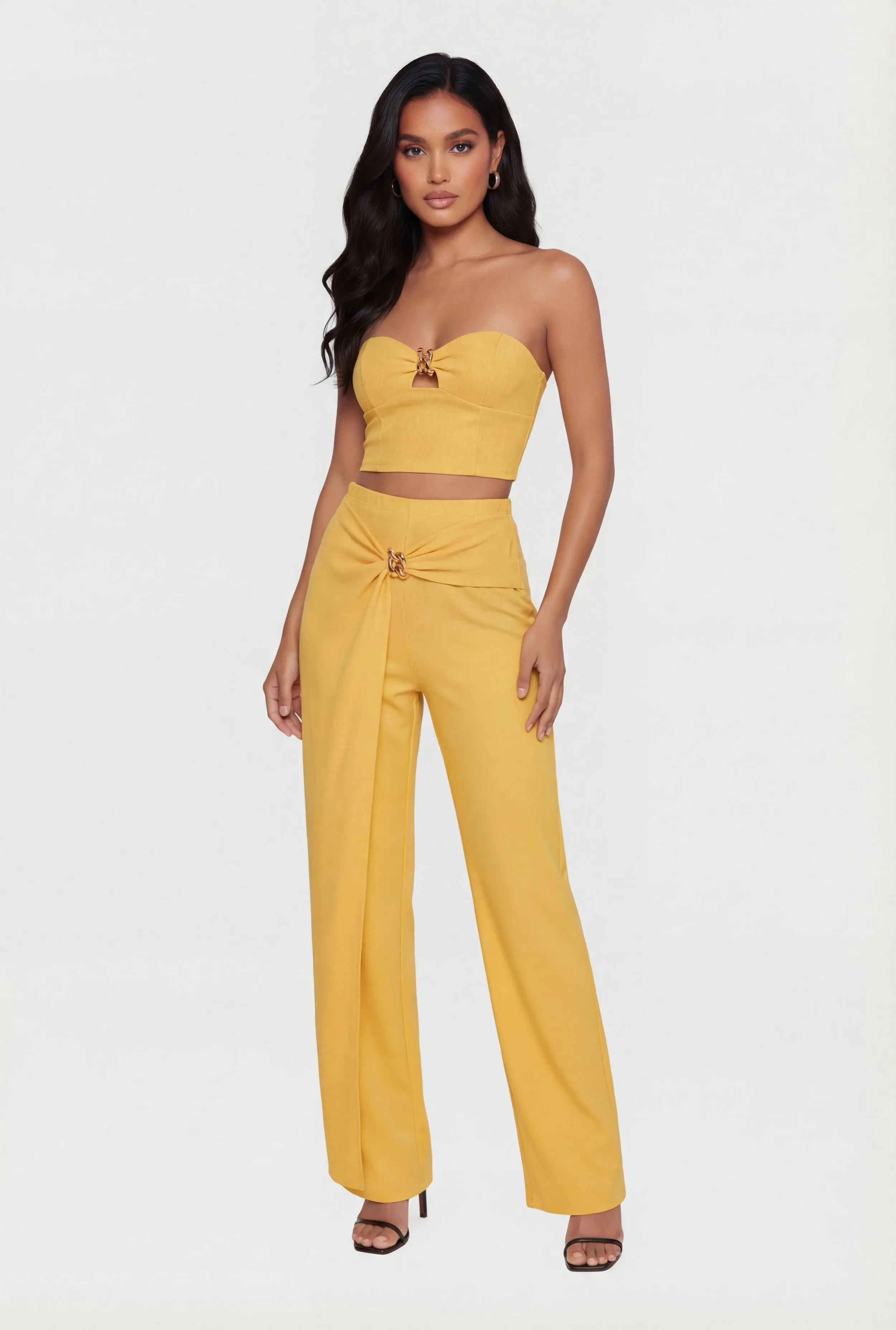 Metallic Detail Asymmetrical Overlay Pants sold by Rainbow product image thumbnail 3