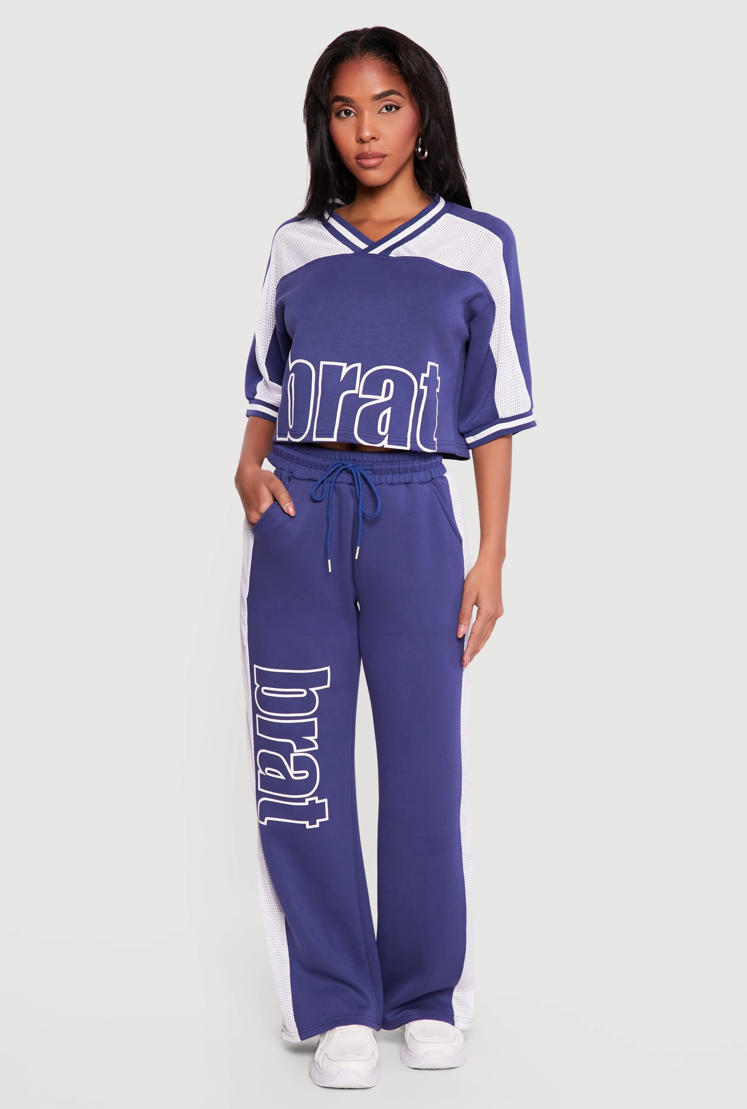 Brat Graphic Drawstring Waist Wide Leg Pants sold by Rainbow product image thumbnail 5