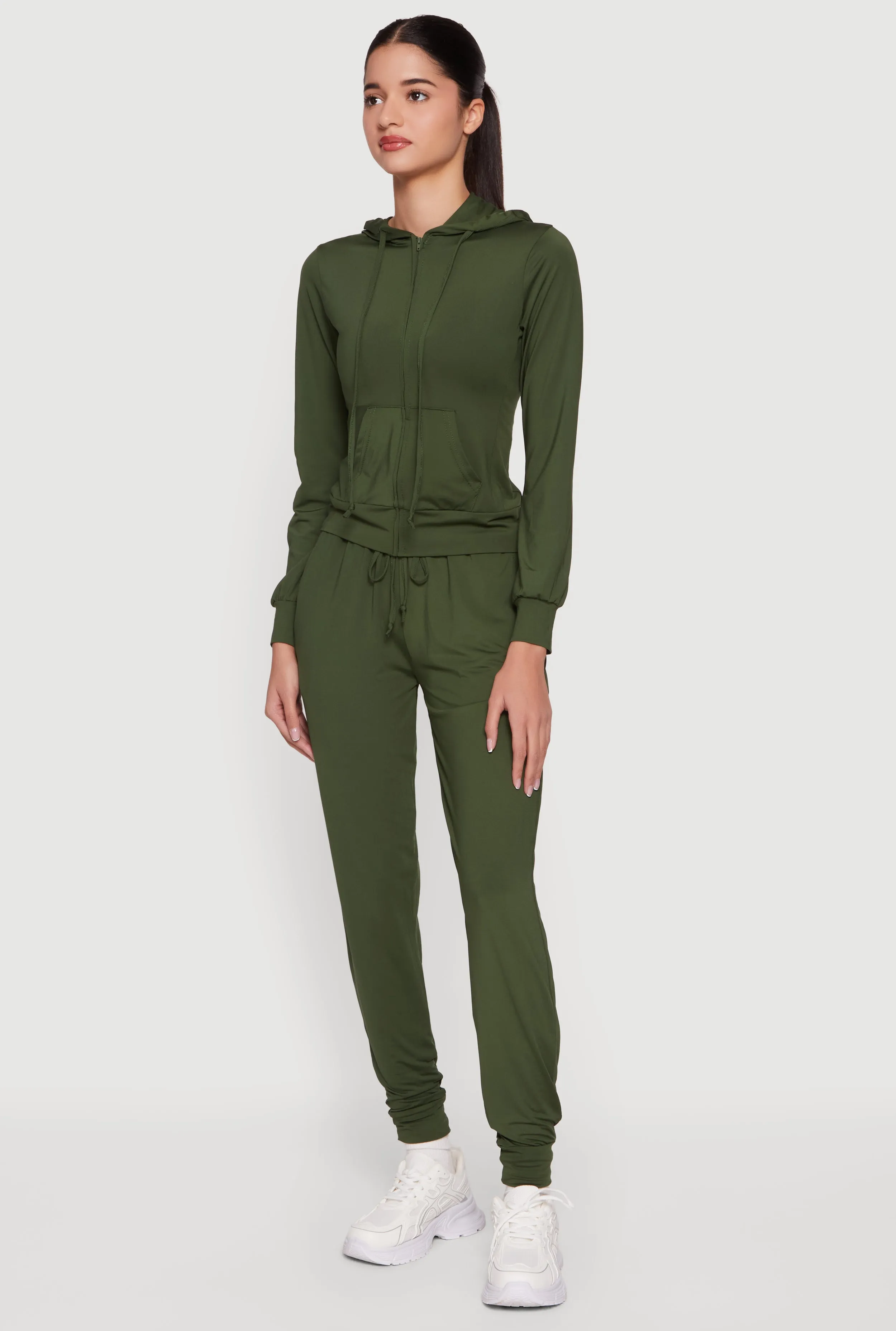 Zip Front Drawstring Hooded Track Jacket sold by Rainbow product image thumbnail 3