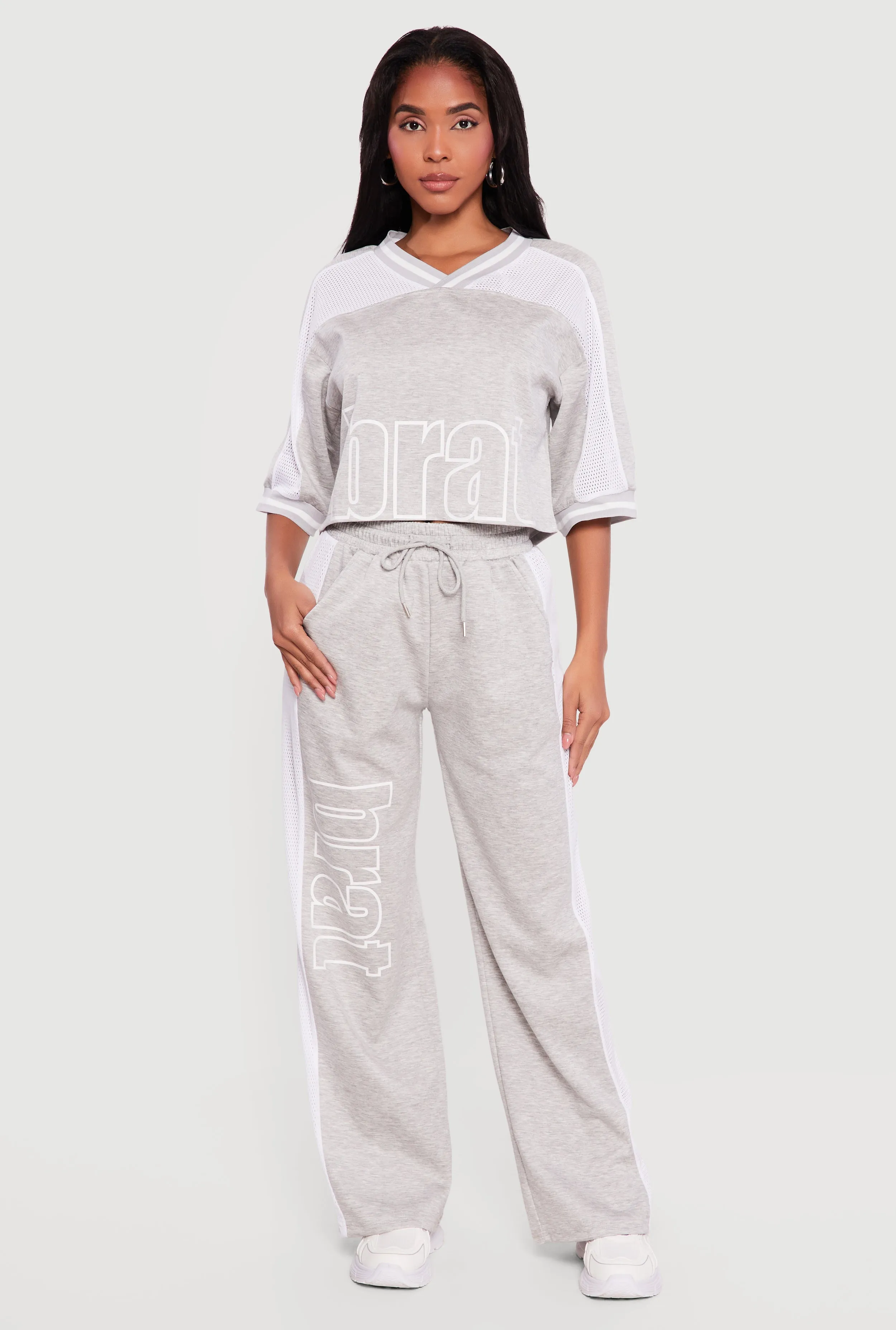 Brat Graphic Drawstring Waist Wide Leg Pants sold by Rainbow