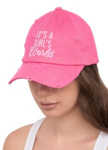 Distressed Embroidered Graphic Baseball Hat sold by Rainbow