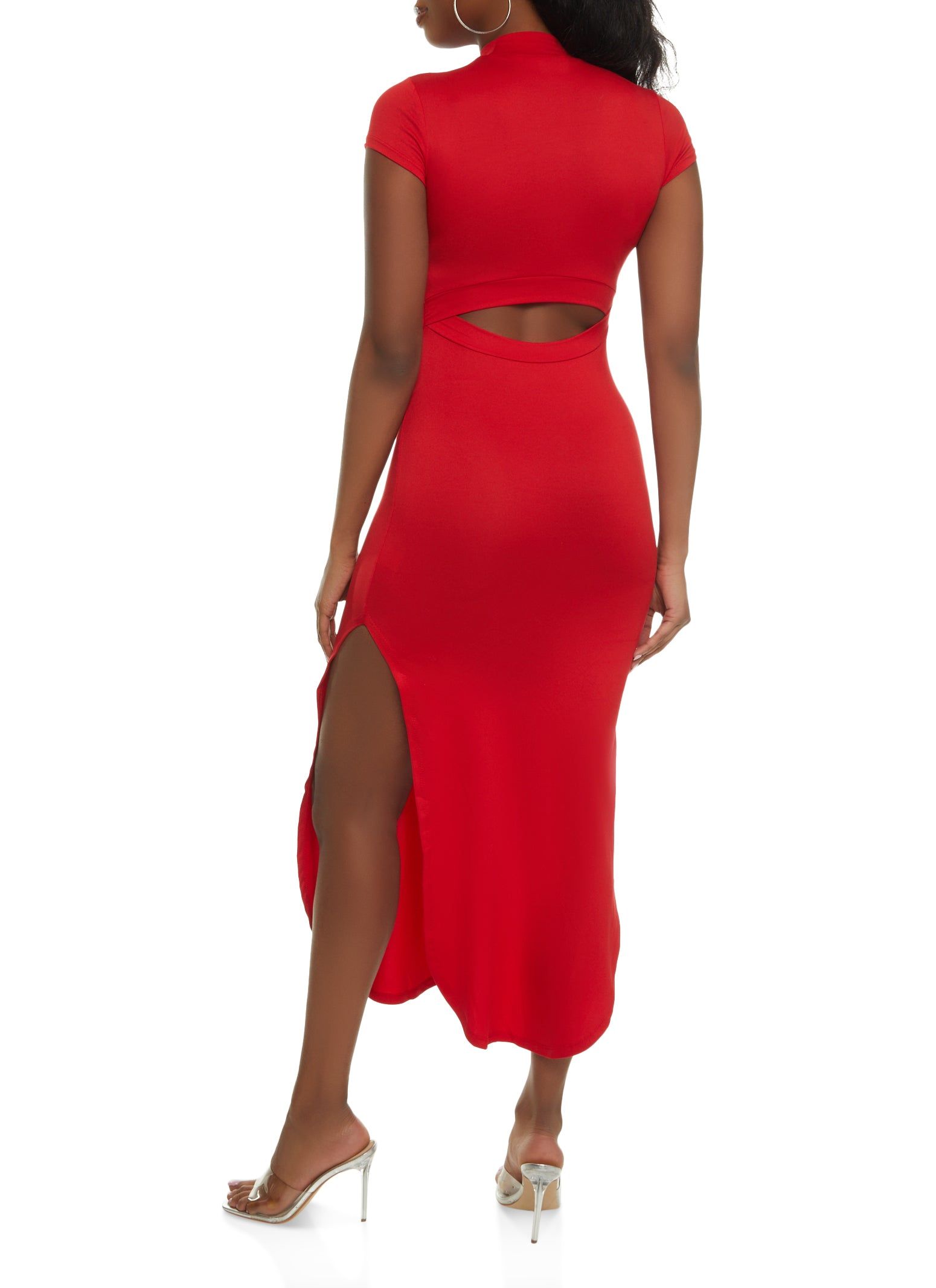 Cut Out Mock Neck Maxi Dress sold by Rainbow product image thumbnail 3
