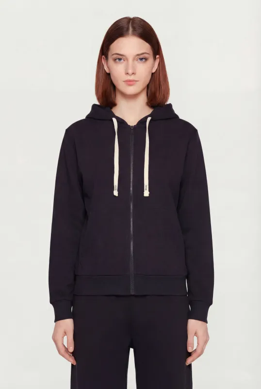 Long Sleeve Zip Front Drawstring Hoodie sold by Rainbow