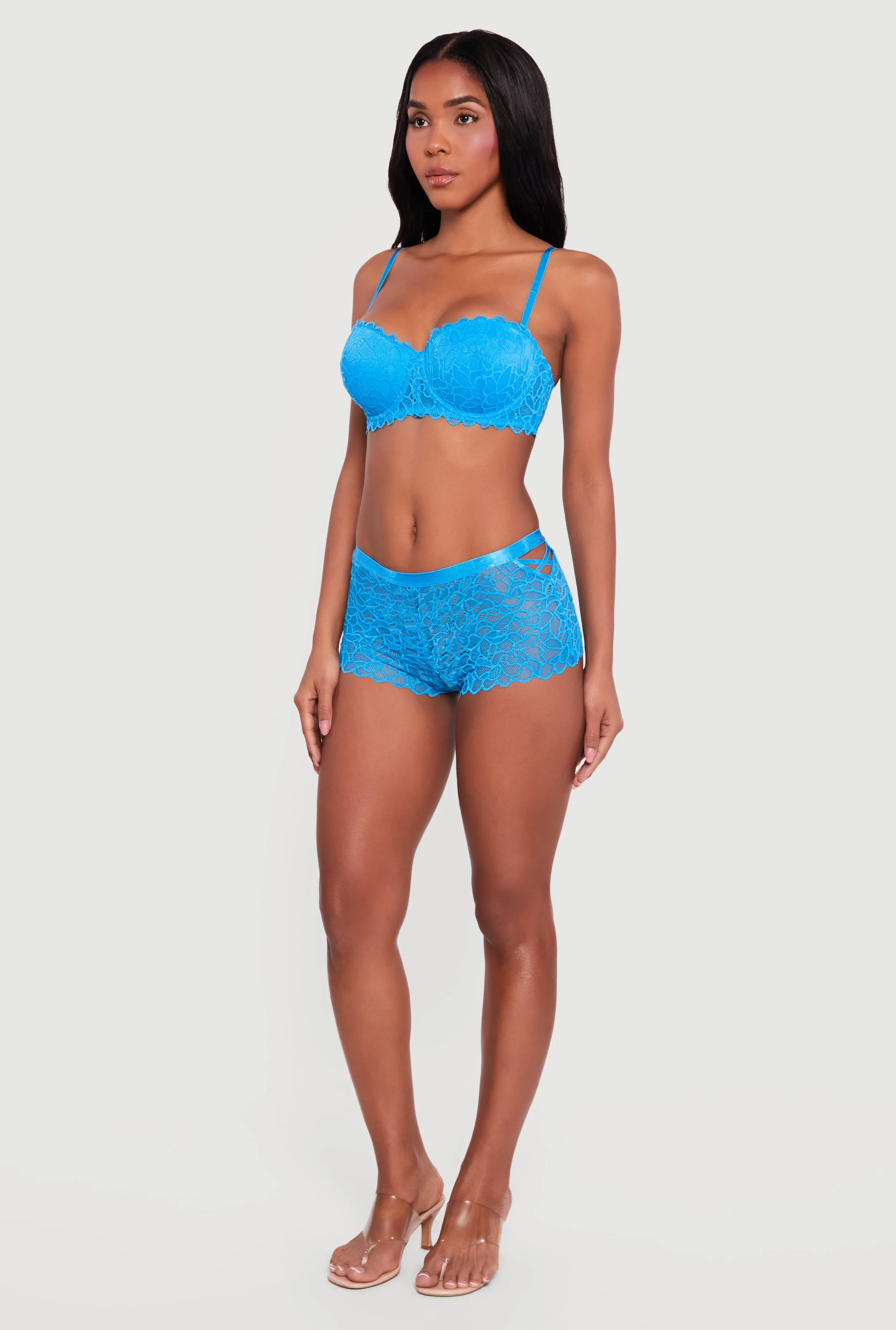 Abstract Scalloped Lace Convertible Balconette Bra sold by Rainbow product image thumbnail 3