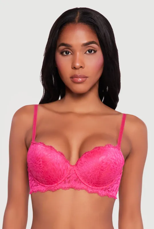 Scalloped Hem Floral Lace Bra sold by Rainbow