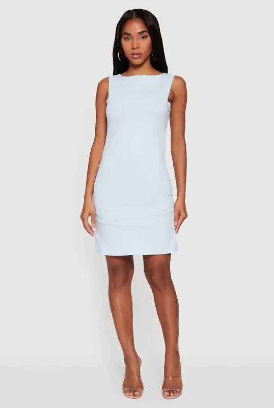 Boat Neck Side Ruched Midi Dress sold by Rainbow