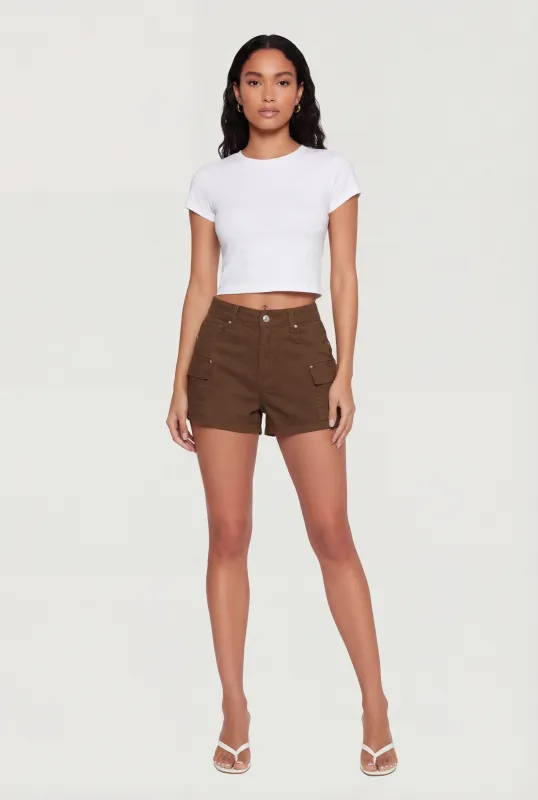 WAX Solid Twill Cargo Shorts made by Rainbow