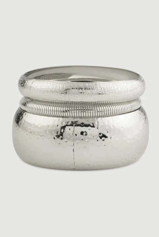 Assorted Metallic Bangles and Stretch Bracelet Set of 3 sold by Rainbow