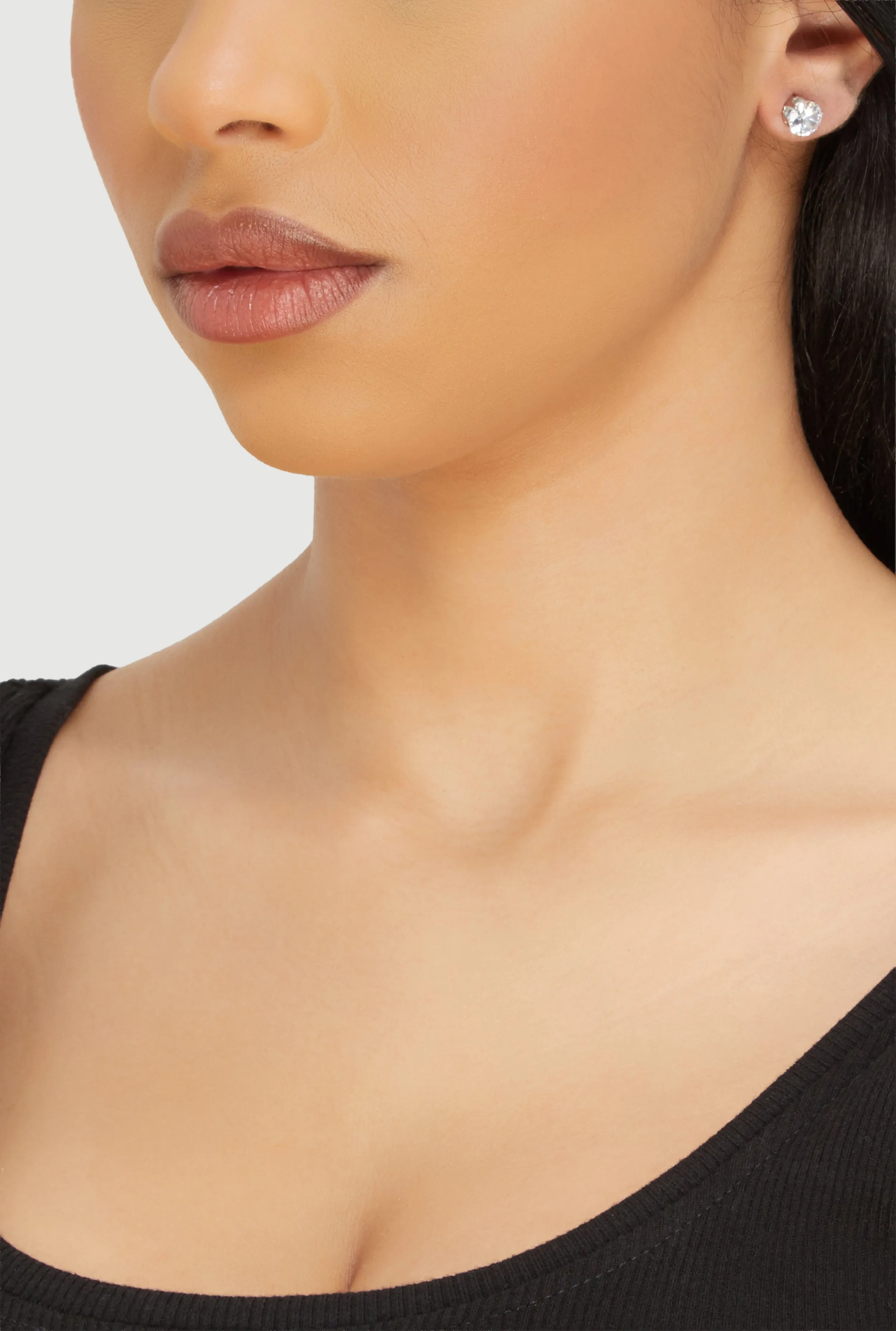 Assorted Cubic Zirconia Stud and Hoop Earrings Set of 9 sold by Rainbow product image thumbnail 3