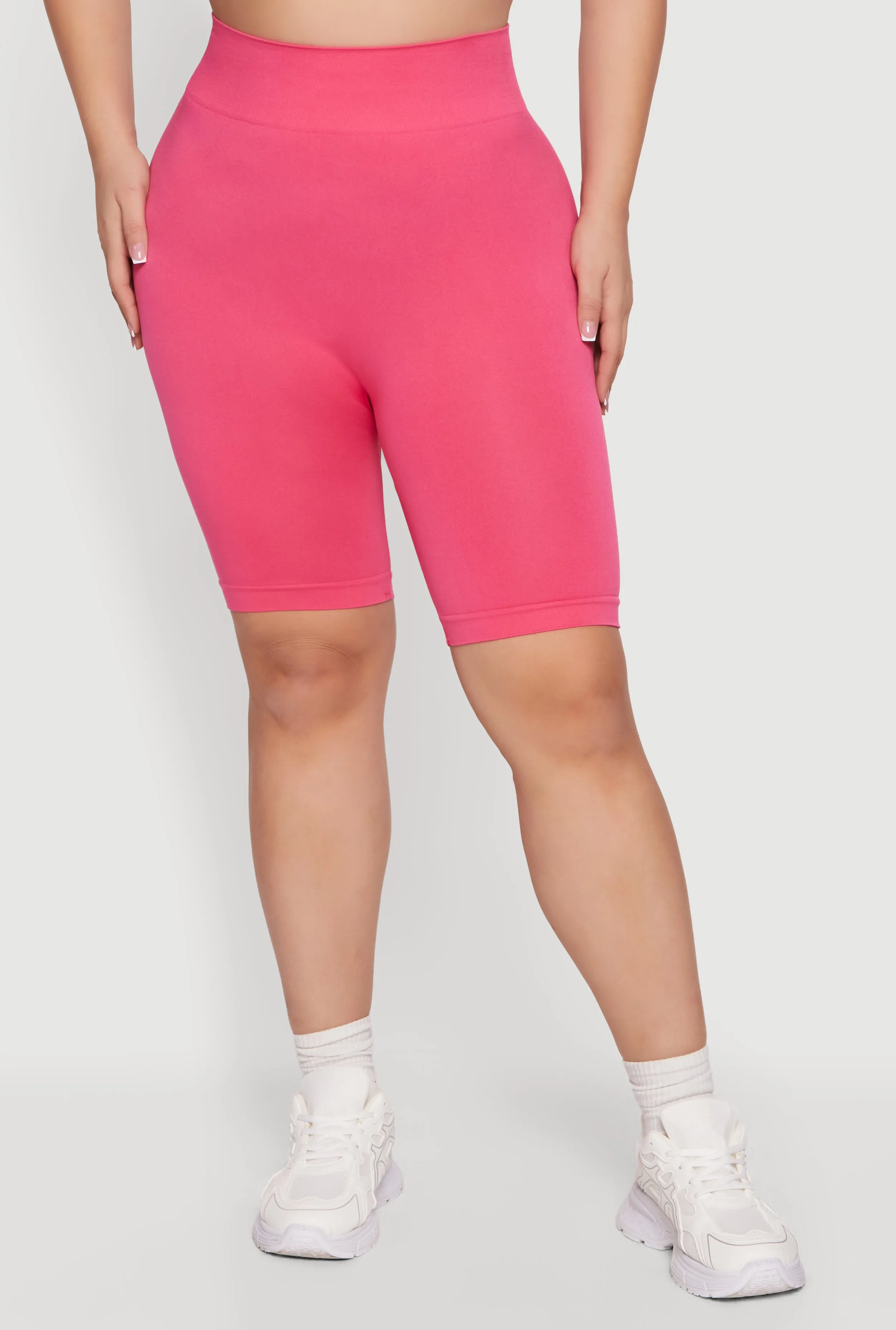 Plus Size High Waisted Seamless Bike Shorts sold by Rainbow product image thumbnail 3