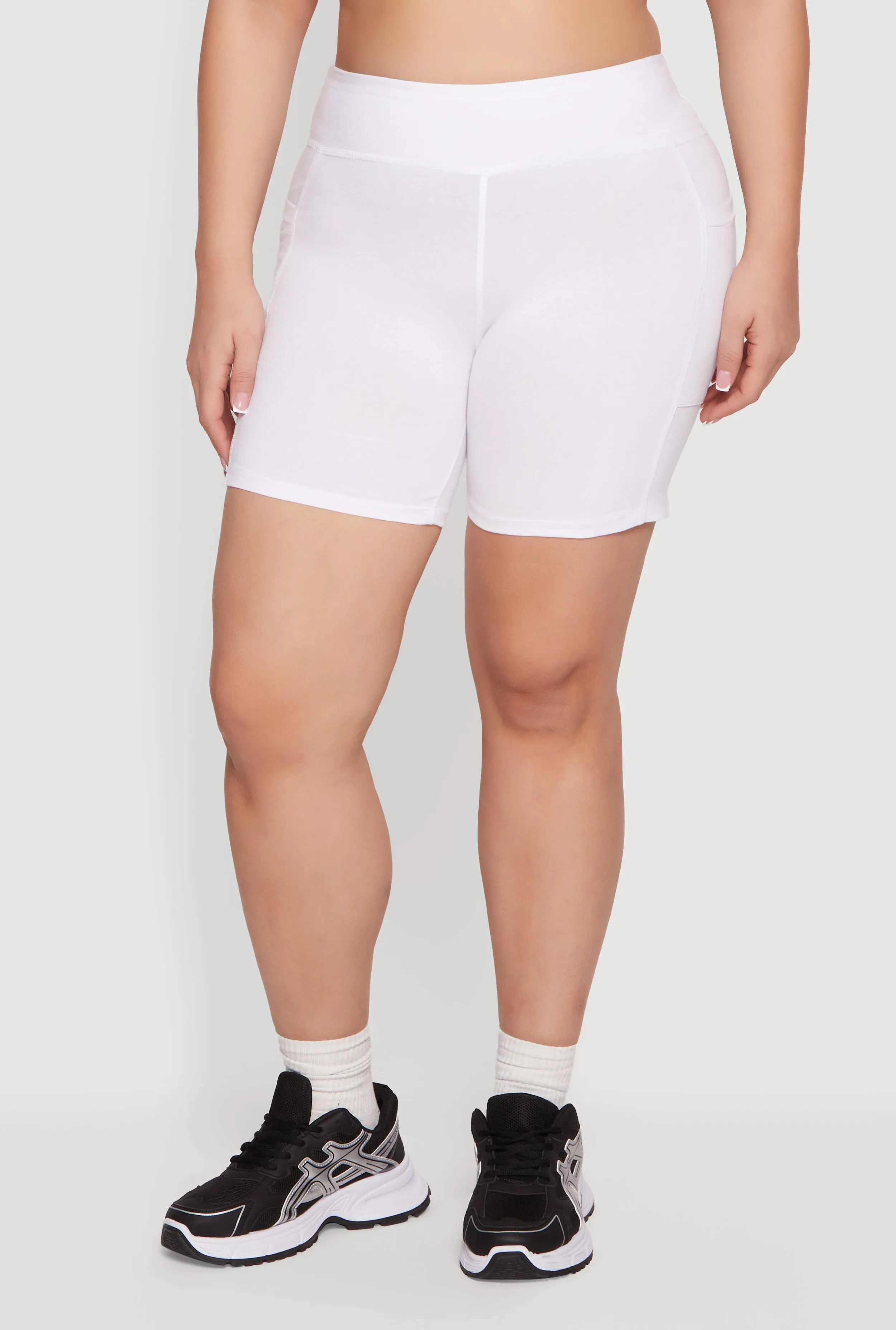 Plus Size High Waisted Bike Shorts with Side Pockets sold by Rainbow product image thumbnail 3