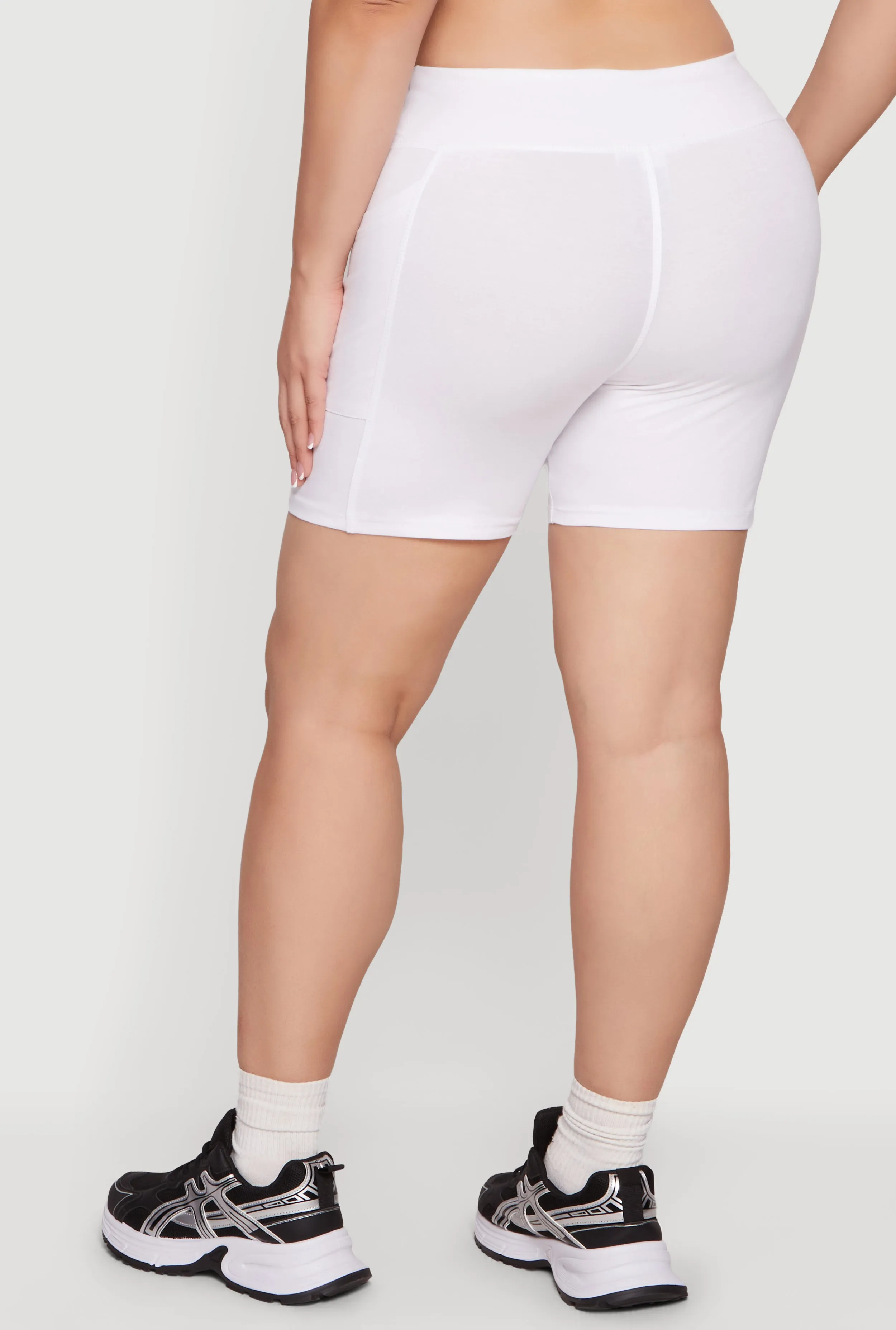 Plus Size High Waisted Bike Shorts with Side Pockets sold by Rainbow product image thumbnail 5