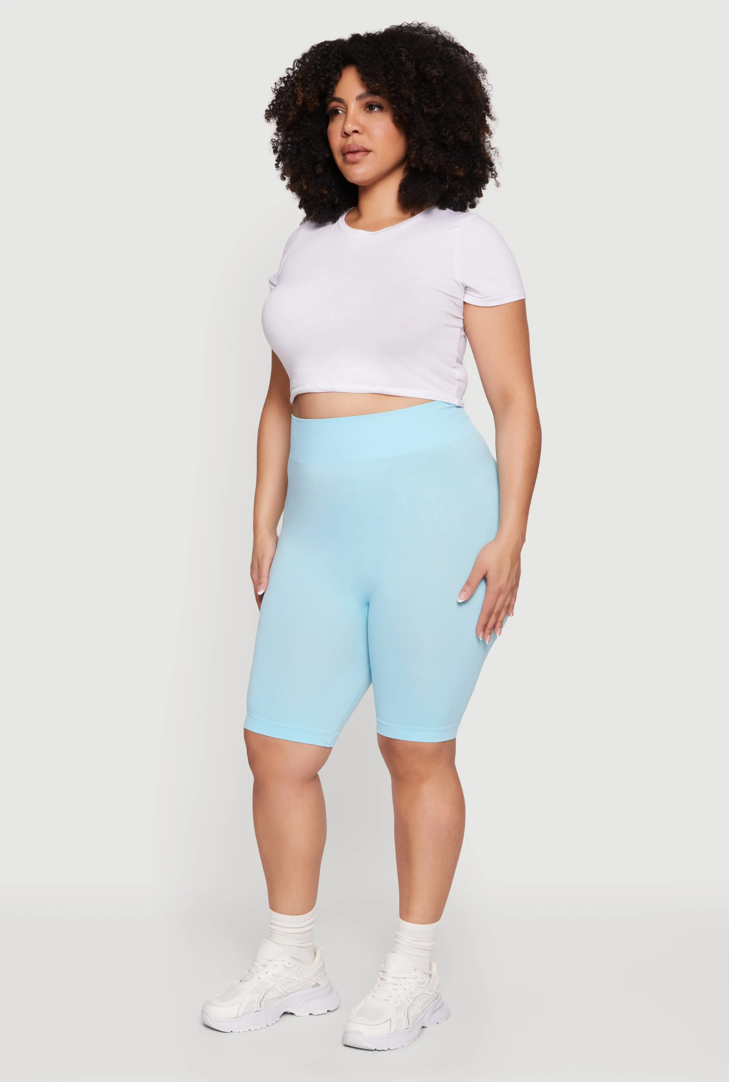 Plus Size High Waisted Seamless Bike Shorts sold by Rainbow product image thumbnail 2