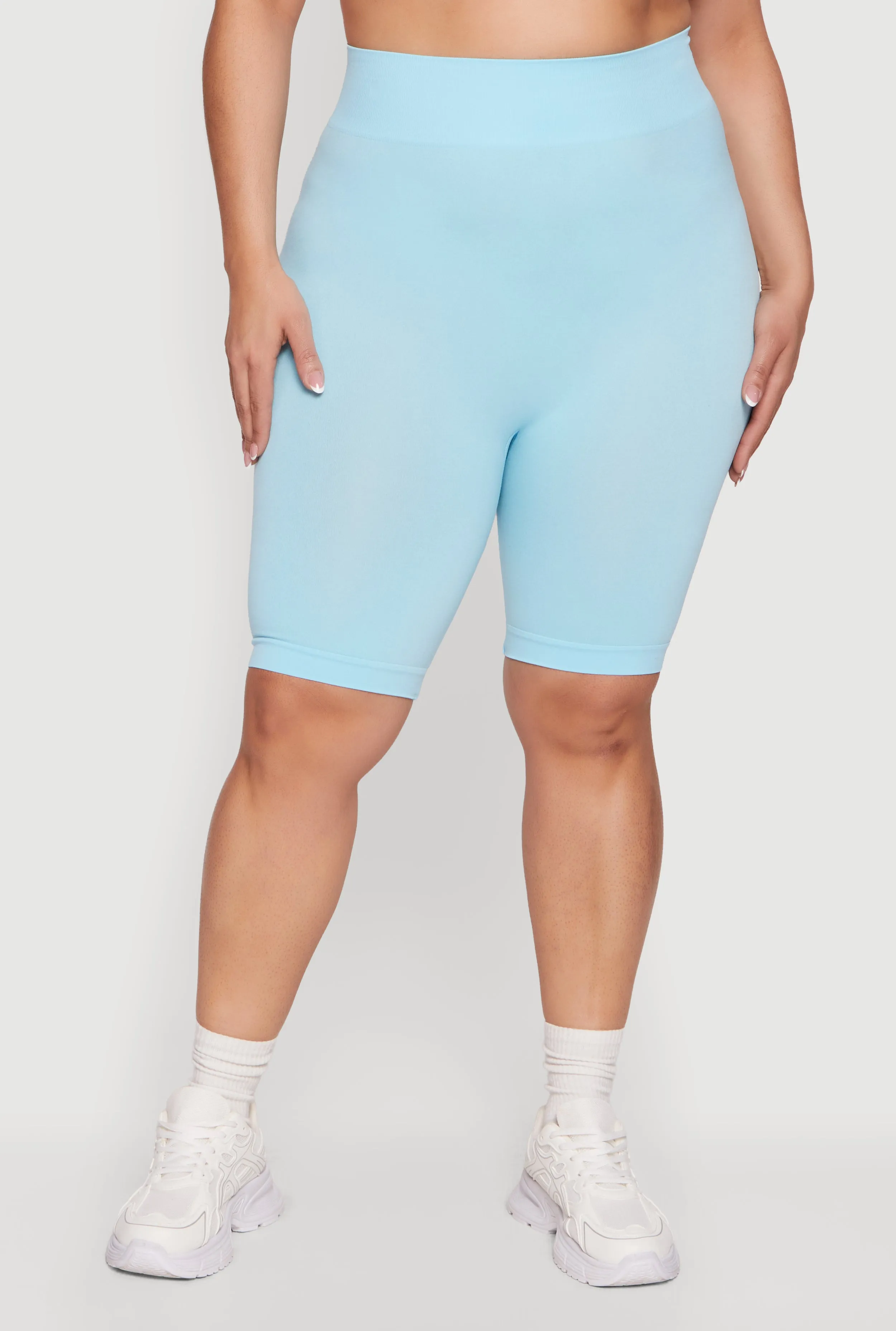 Plus Size High Waisted Seamless Bike Shorts sold by Rainbow product image thumbnail 3