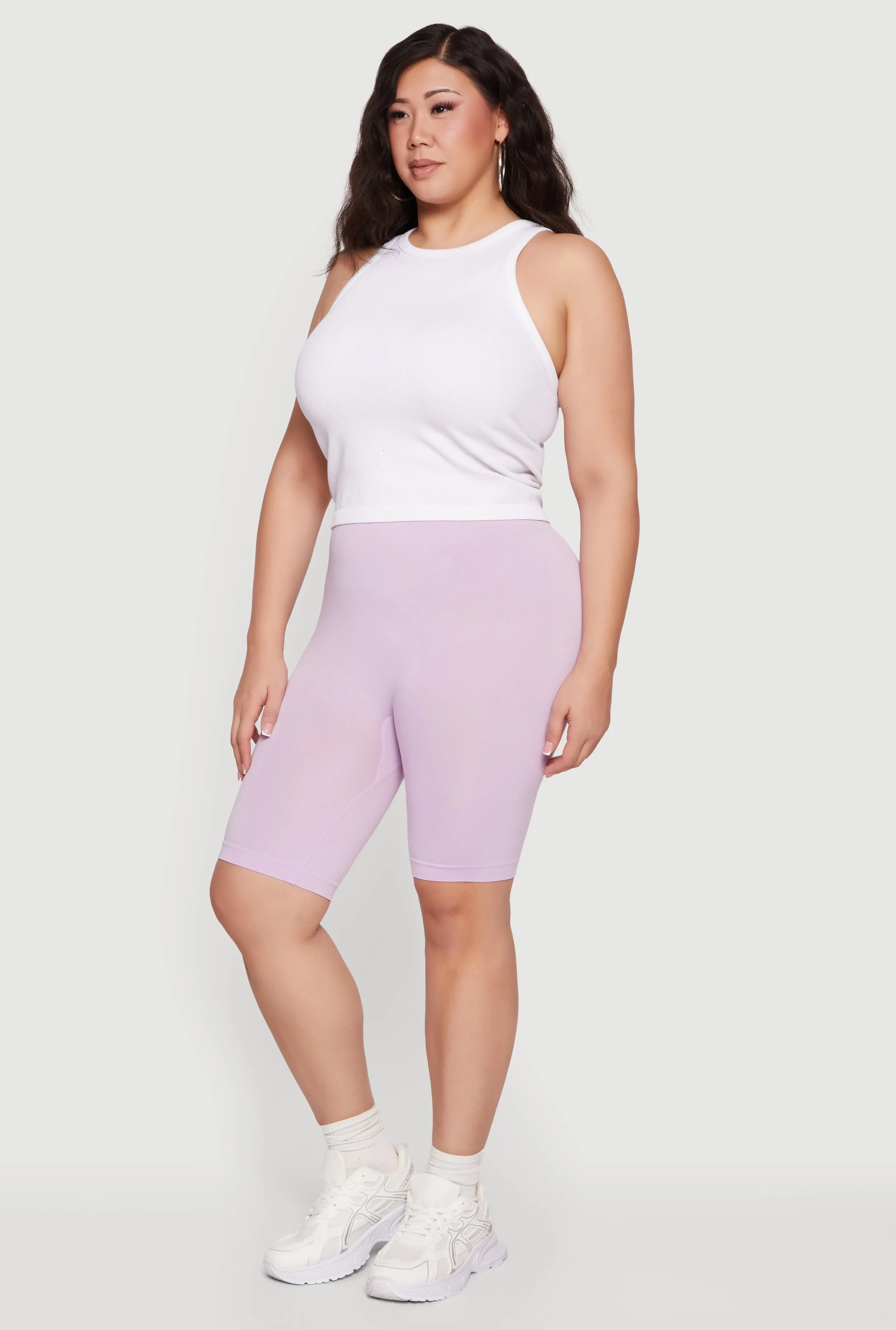 Plus Size High Waisted Seamless Bike Shorts sold by Rainbow product image thumbnail 2