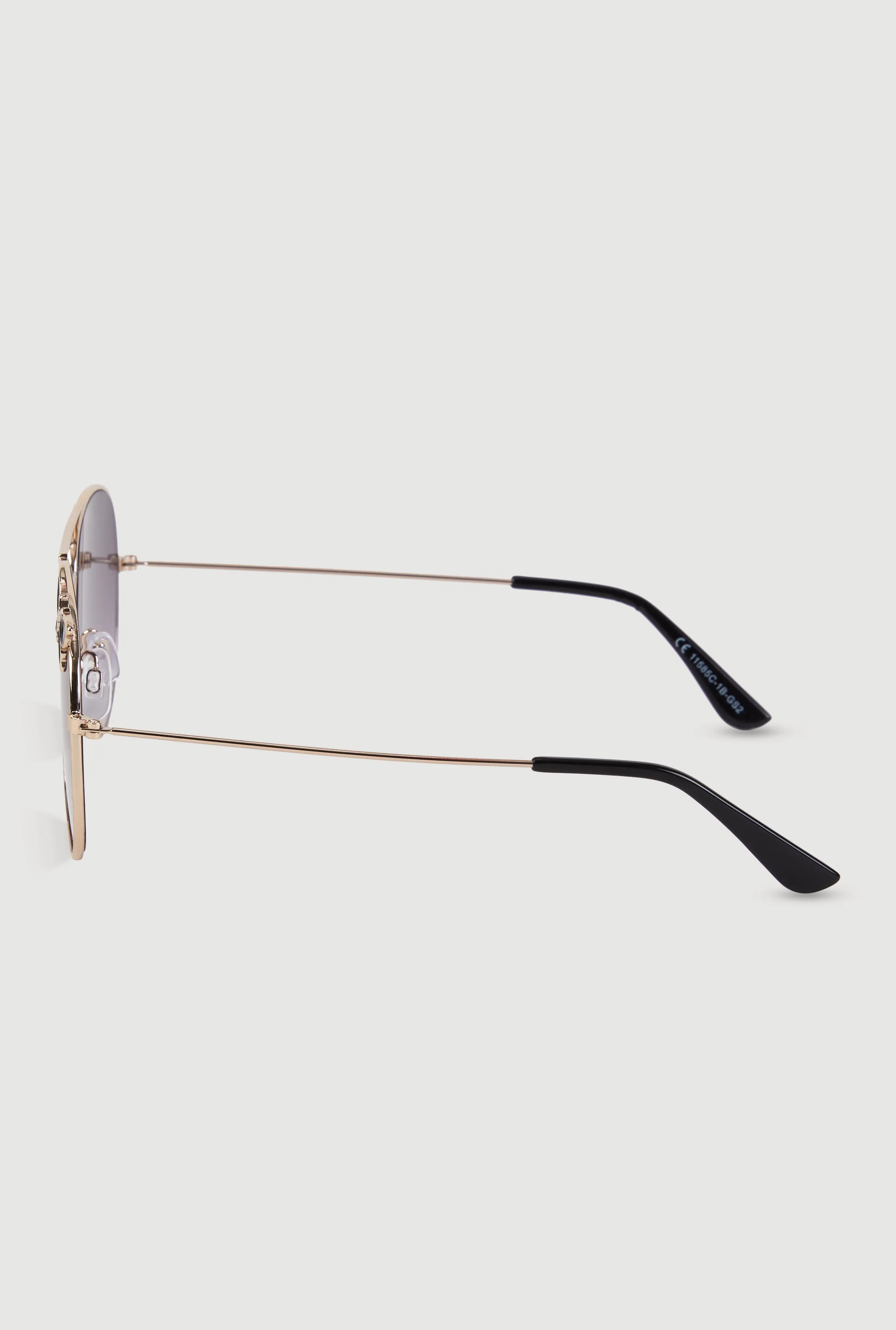 Metallic Butterfly Rim Detail Aviator Sunglasses sold by Rainbow product image thumbnail 5