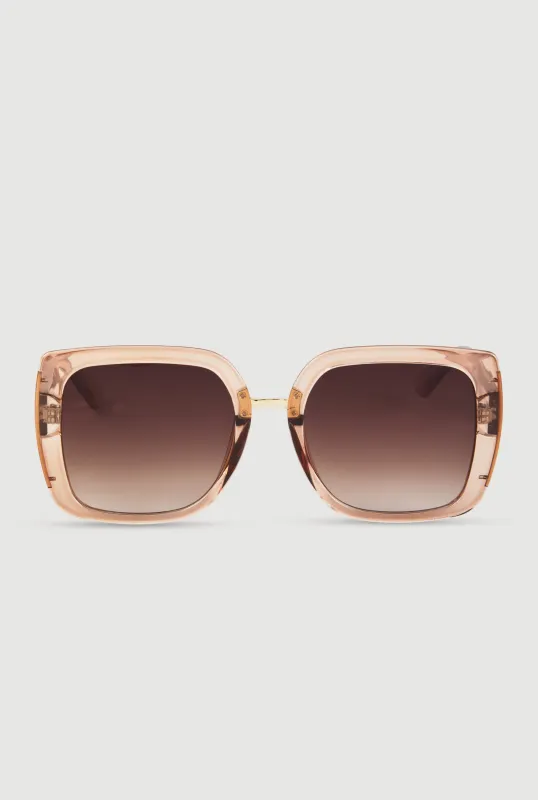 Metallic Detail Ombre Lens Sunglasses sold by Rainbow