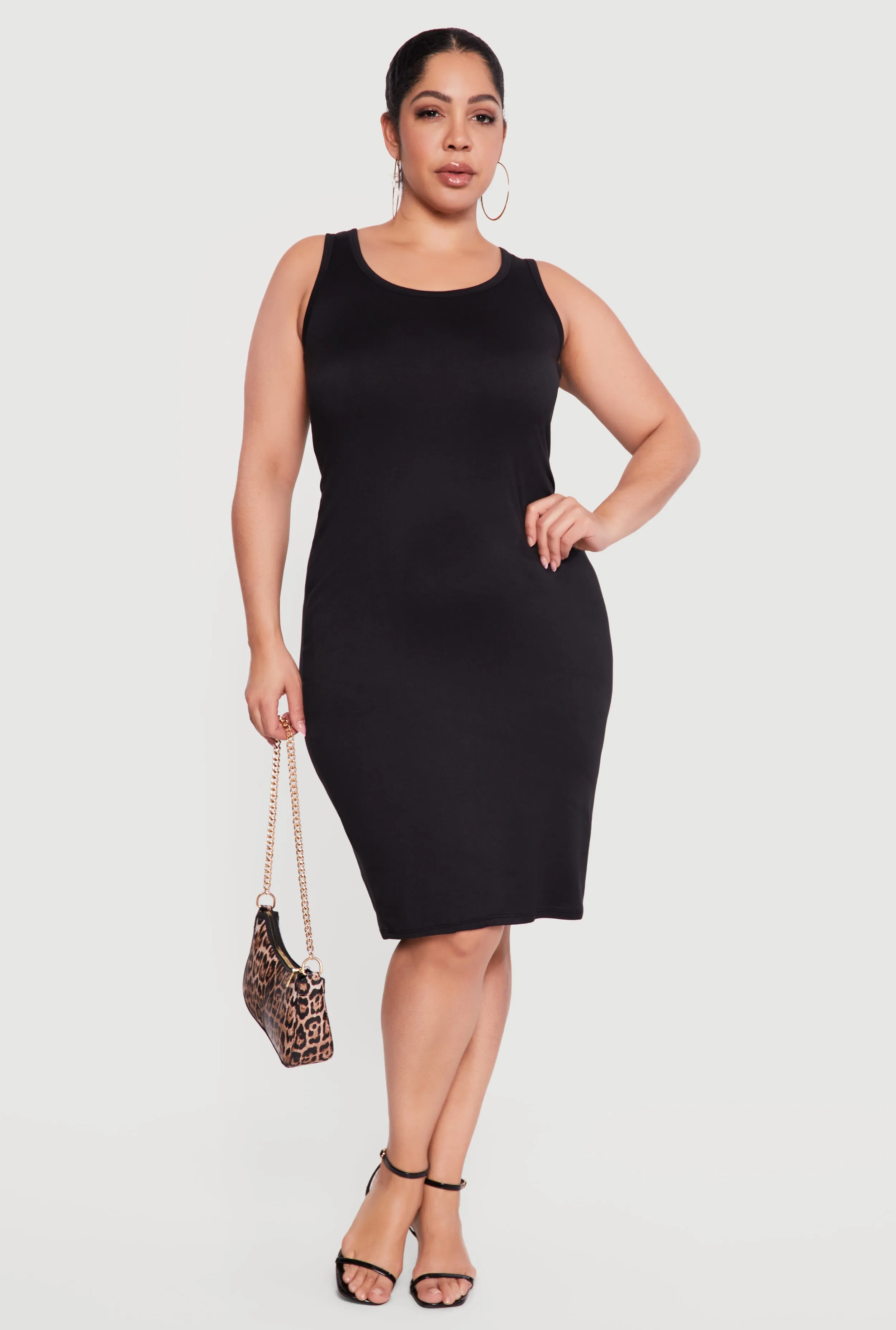 Plus Size Scoop Neck Tank Midi Dress sold by Rainbow