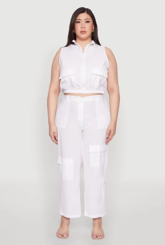 Plus Size Straight Leg Cargo Pants sold by Rainbow