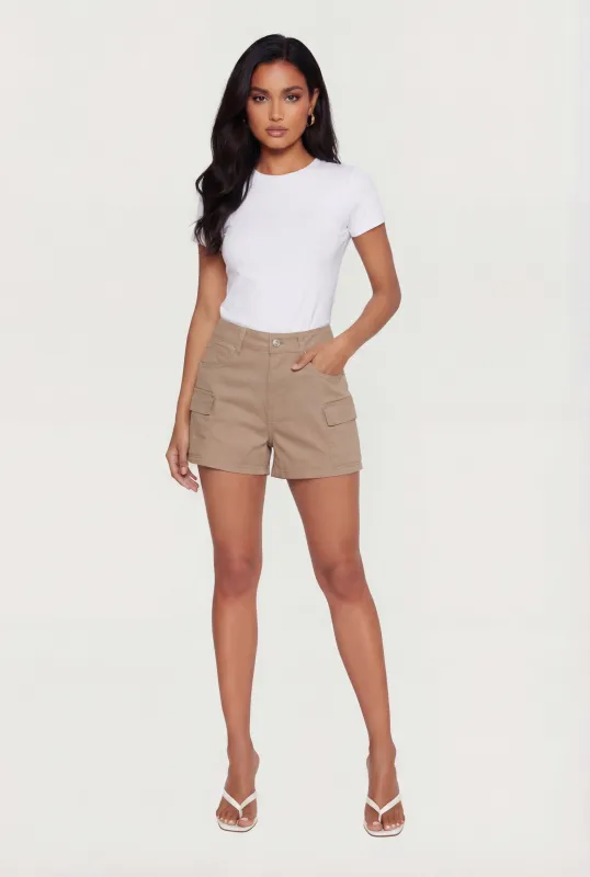 WAX Solid Twill Cargo Shorts made by Rainbow