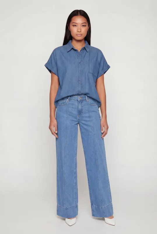 Denim Button Front Pocket Shirt sold by Rainbow