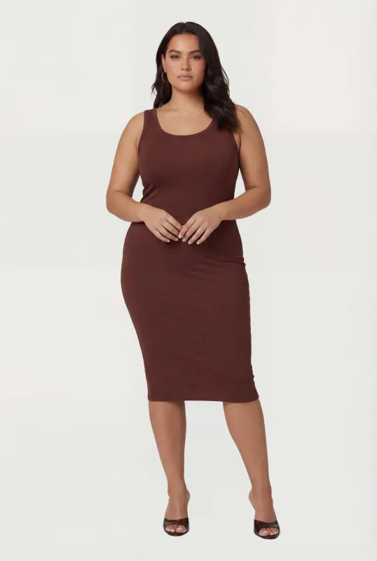 Plus Size Scoop Neck Tank Midi Dress sold by Rainbow