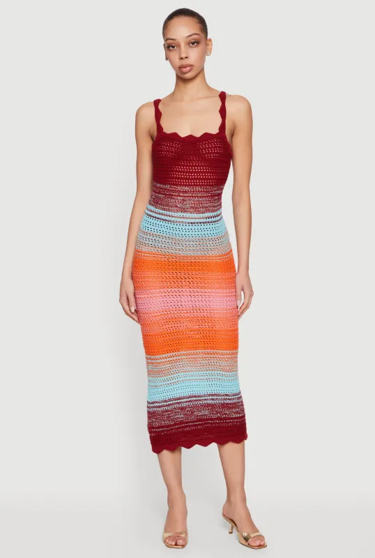 Ombre Crochet Midi Dress sold by Rainbow