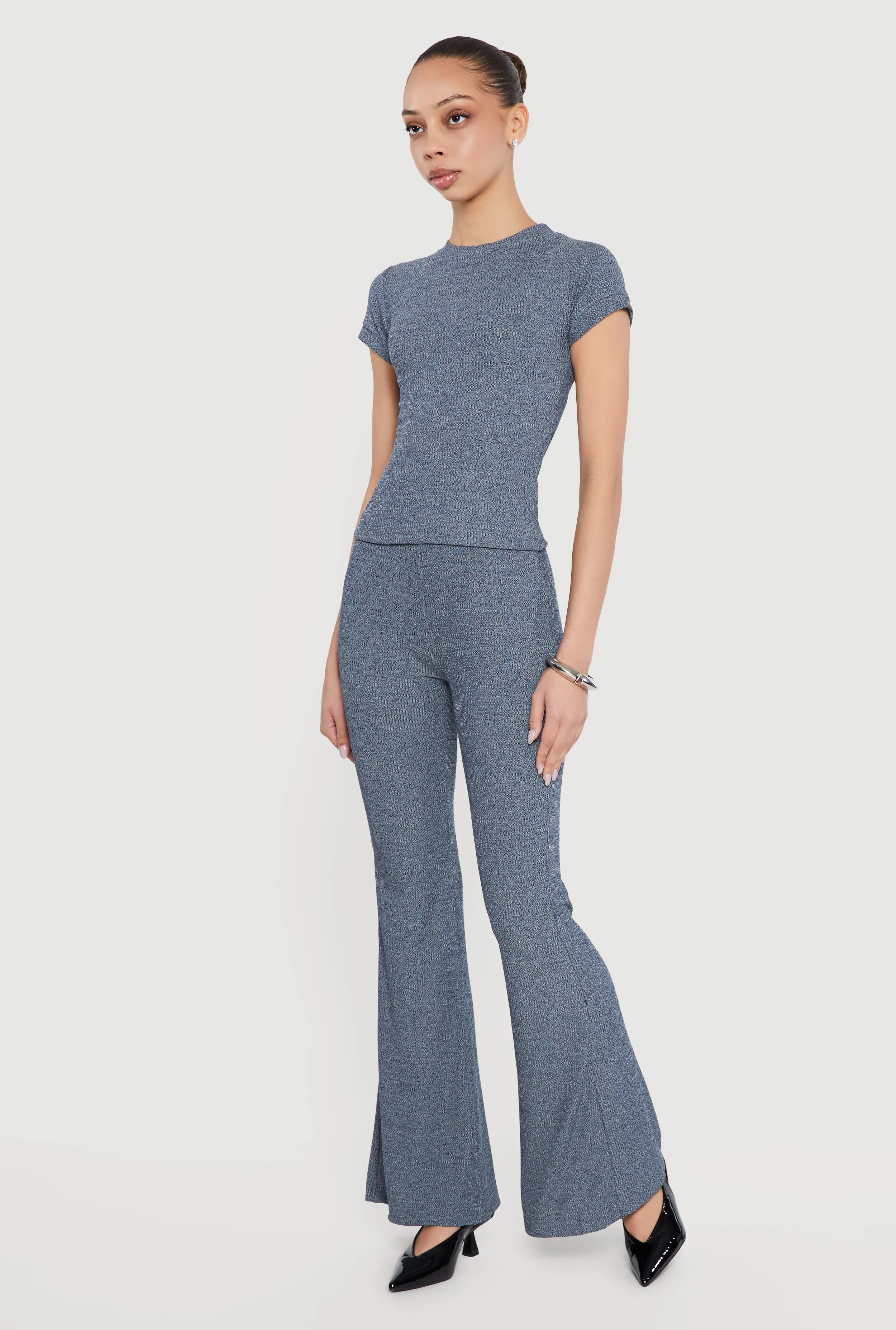 Rib Knit High Waisted Flare Pants sold by Rainbow product image thumbnail 2