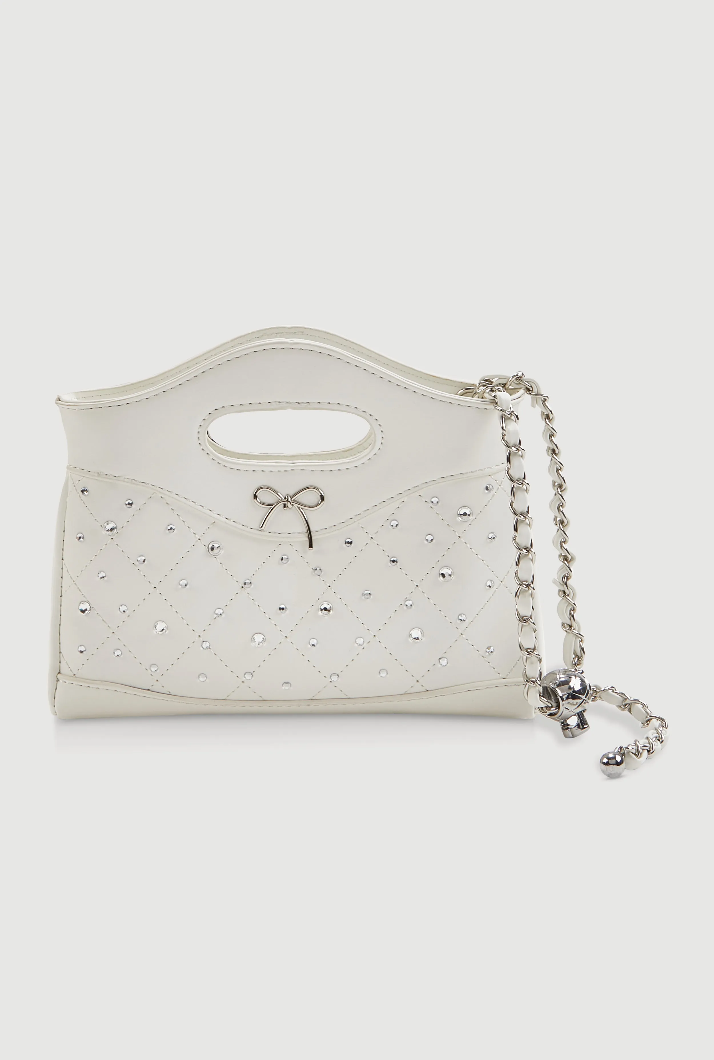 Rhinestone Bow Detail Crossbody Faux Leather Bag sold by Rainbow