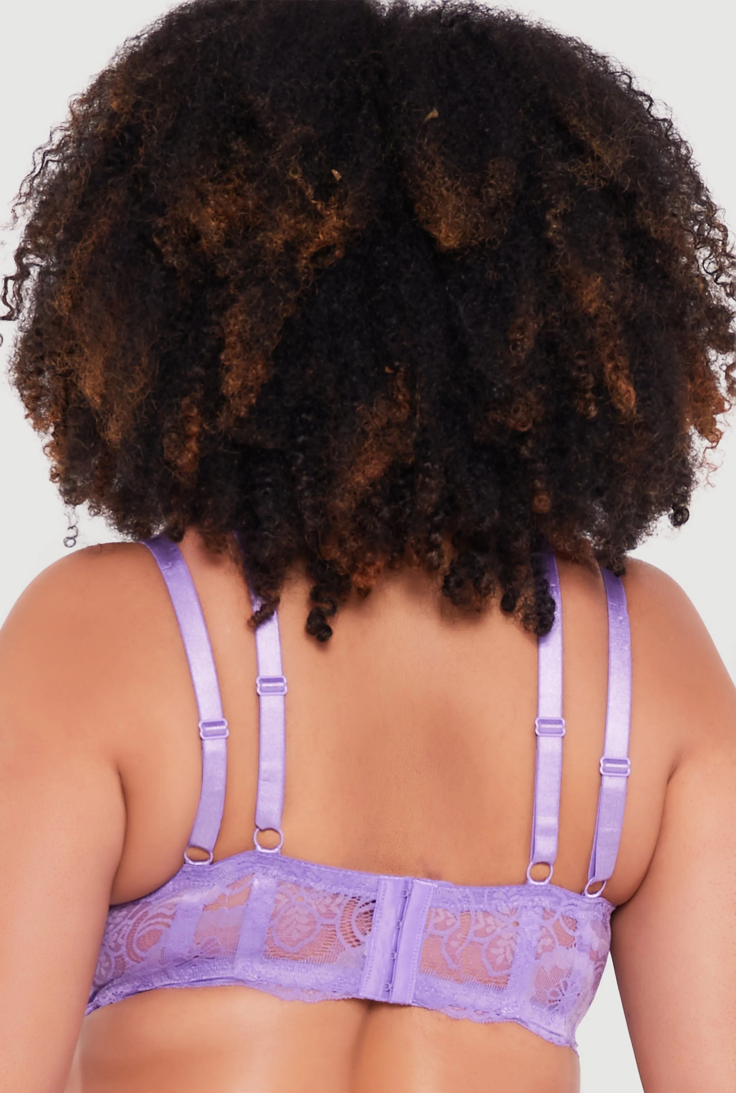 Plus Size Double Strap Keyhole Detail Lace Plunge Bra sold by Rainbow product image thumbnail 5