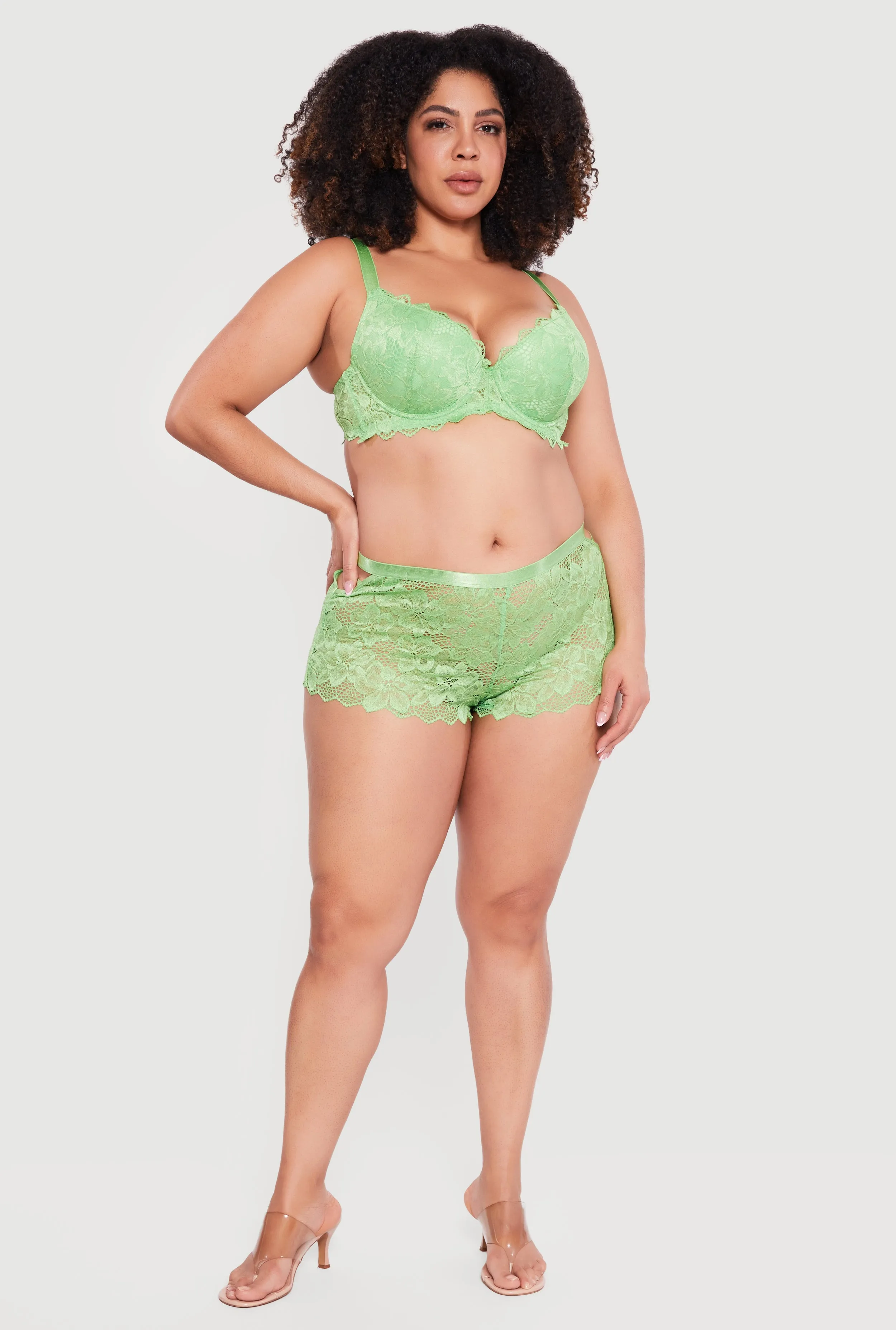 Plus Size Floral Lace Plunge Bra sold by Rainbow product image thumbnail 2
