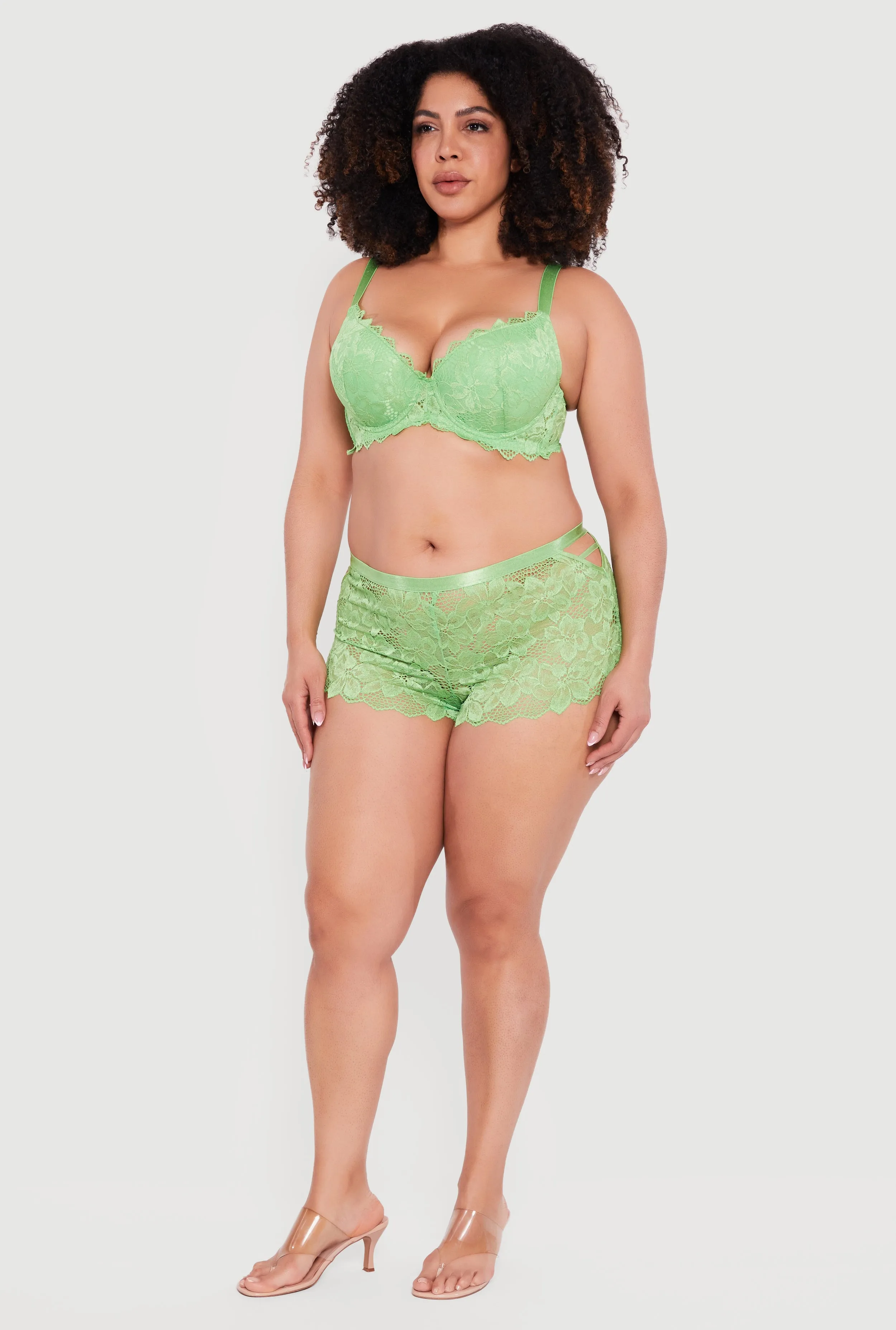 Plus Size Floral Lace Plunge Bra sold by Rainbow product image thumbnail 3