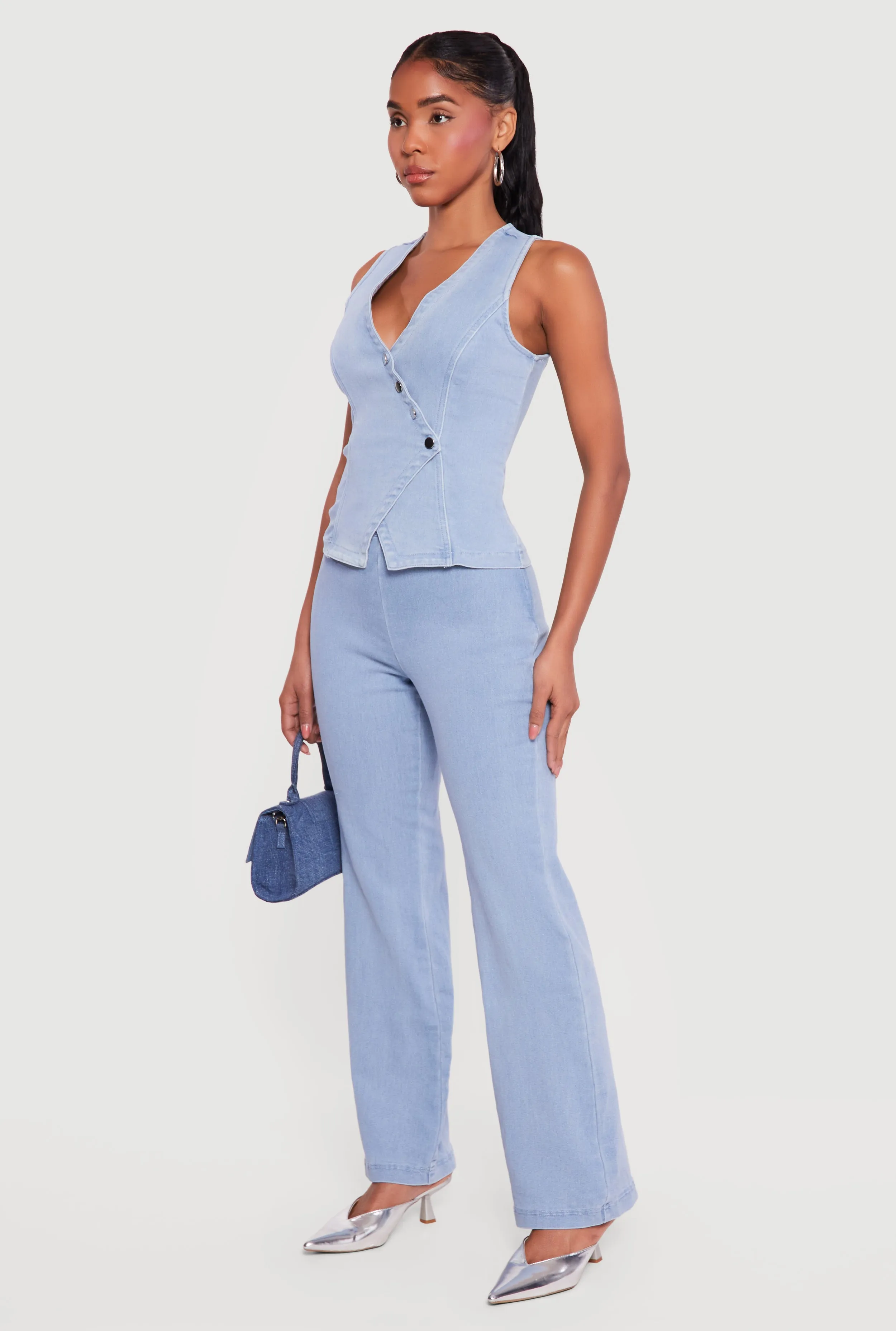 Denim High Waisted Side Zip Bootcut Jeans sold by Rainbow product image thumbnail 2