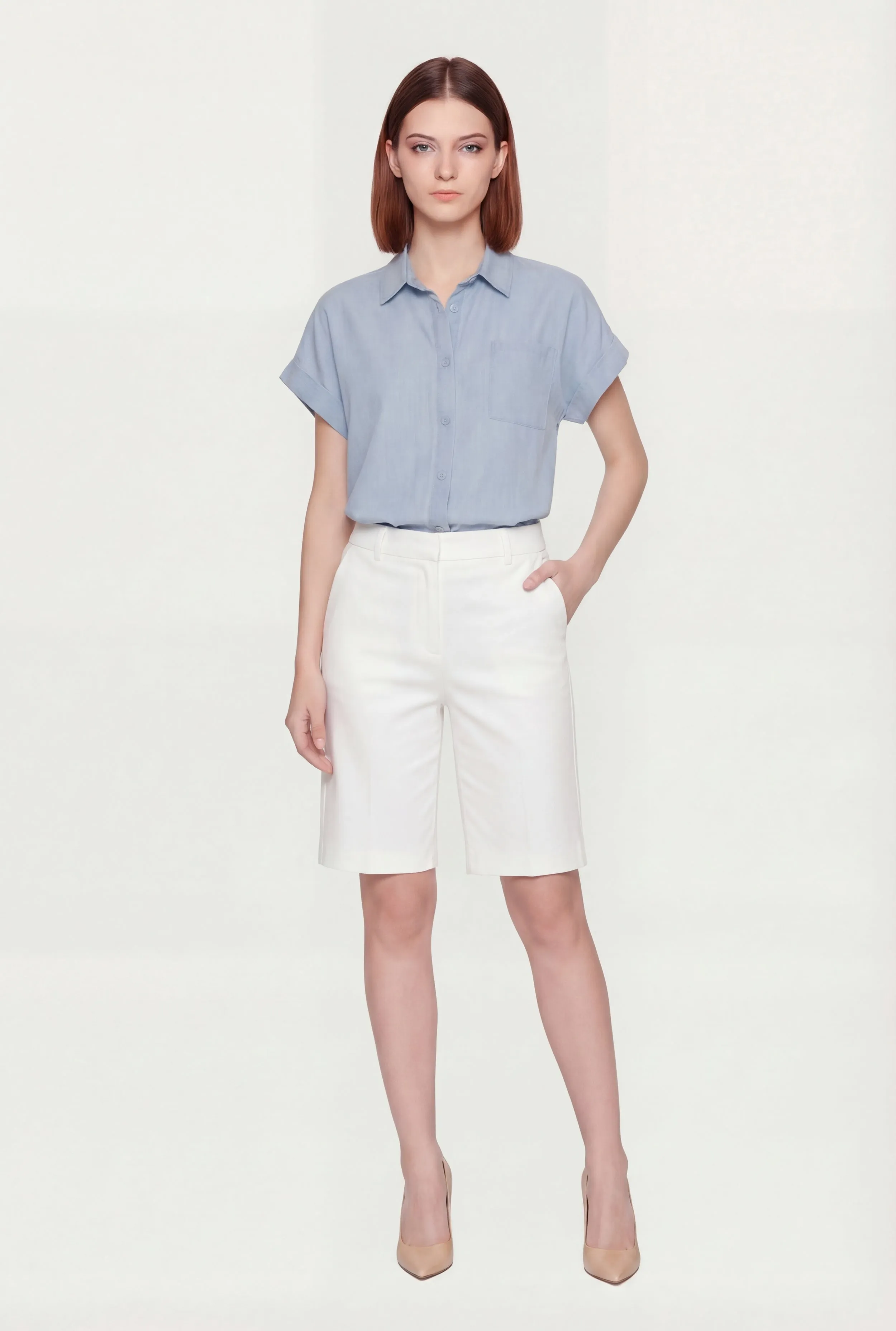 Denim Button Front Pocket Shirt sold by Rainbow